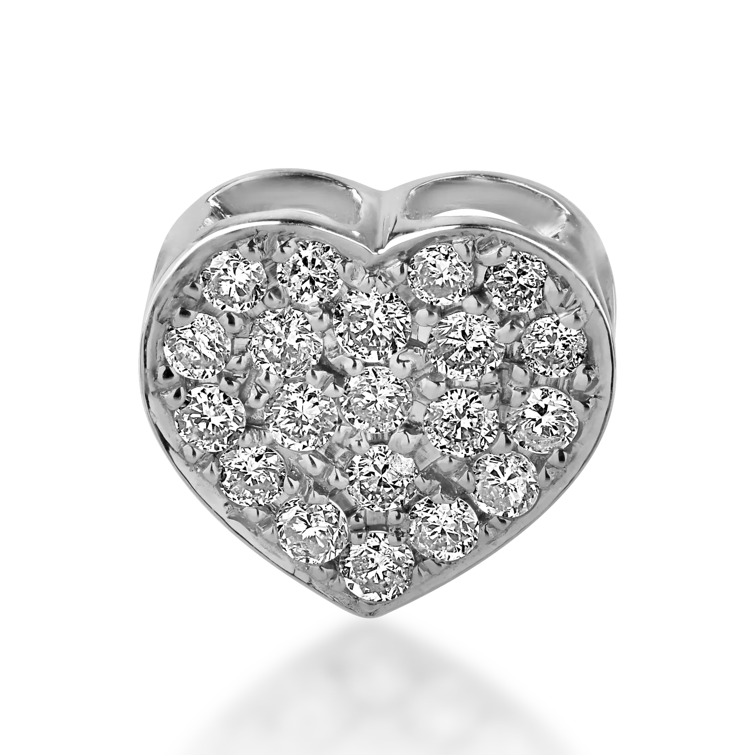 Pandantiv inima din aur alb cu diamante de 0.22ct