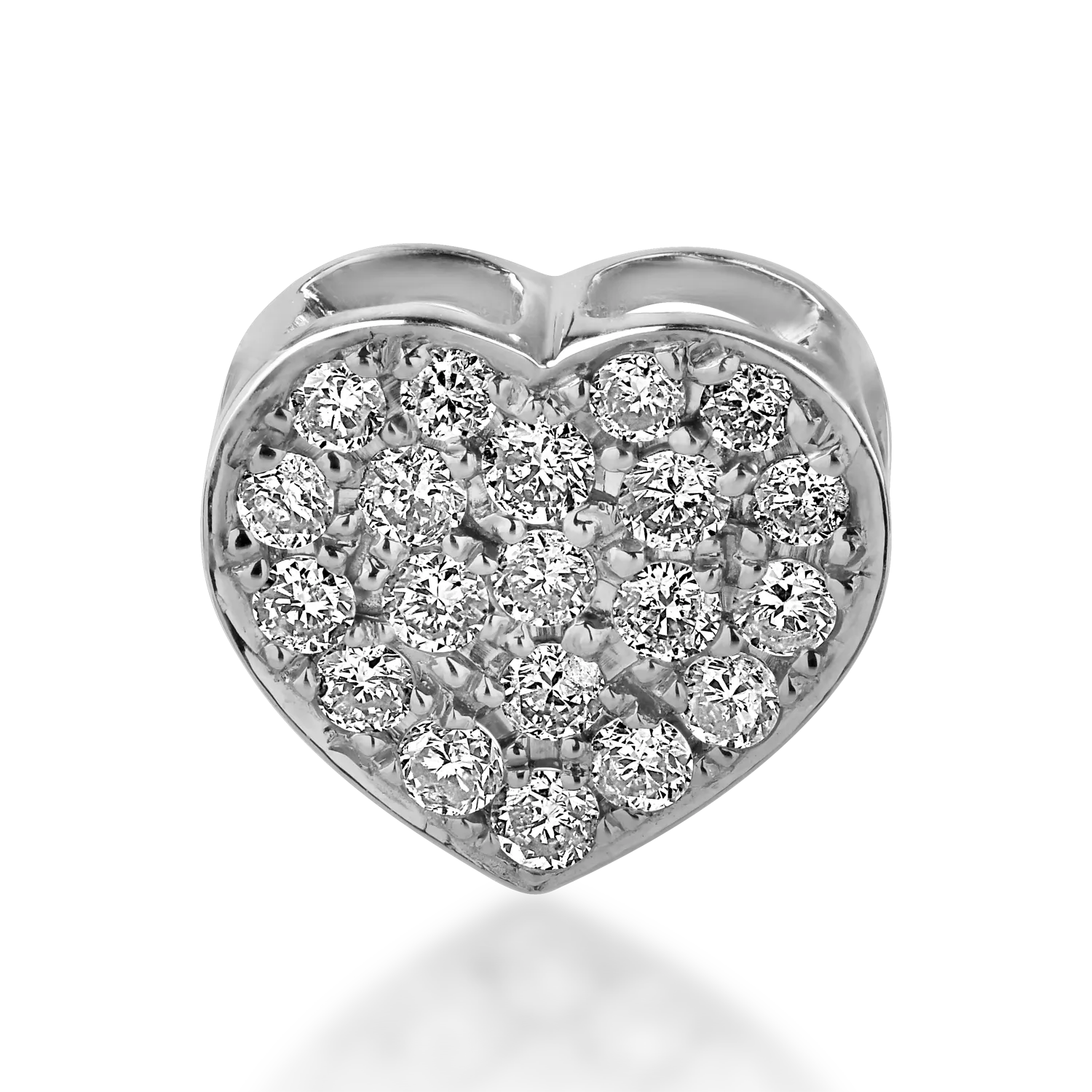 Zawieszka serce z białego złota z diamentami o masie 0.22ct