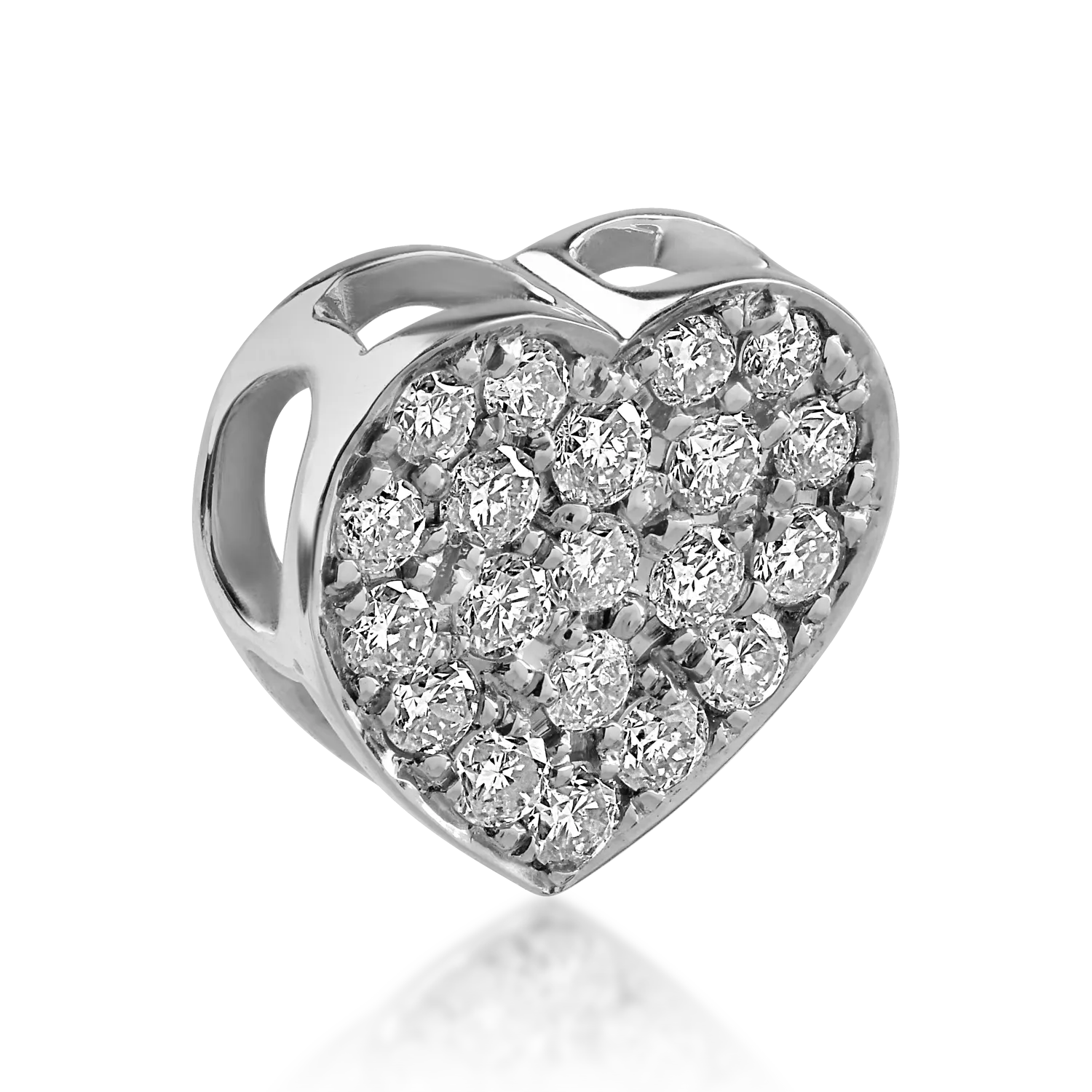 White gold heart pendant with 0.22ct diamonds