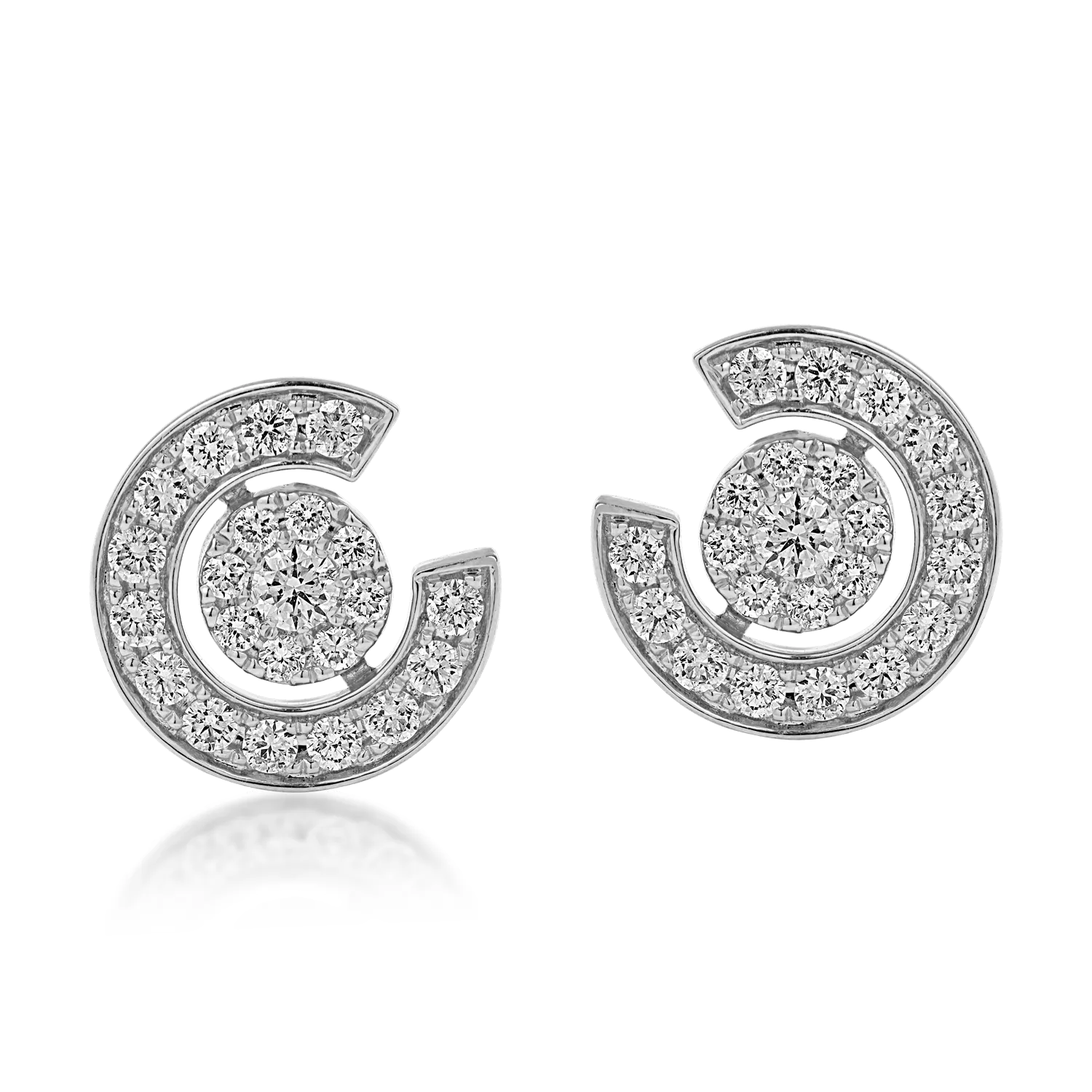 Cercei geometrici din aur alb cu diamante de 0.9ct-164942