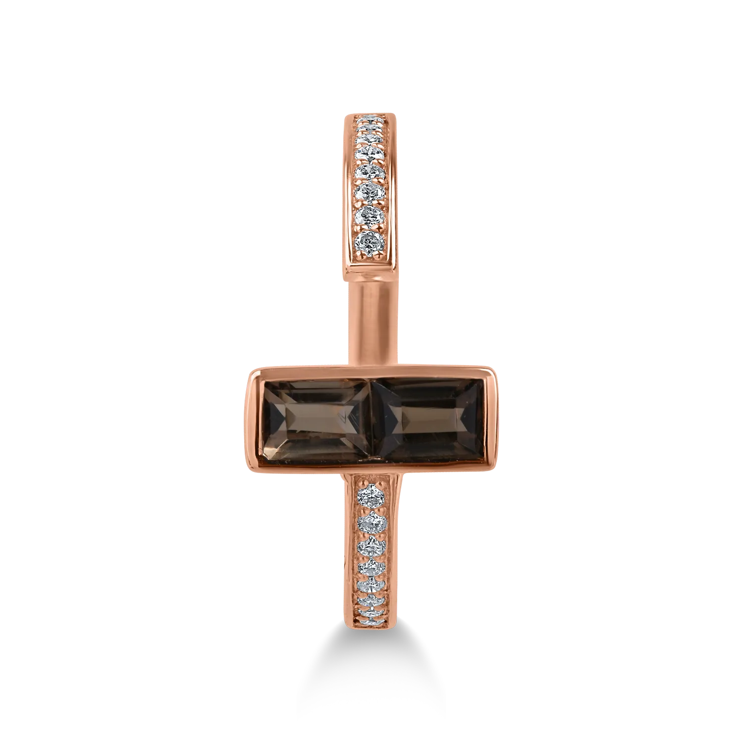 Rose gold ring with 0.33ct smoky quartz and 0.083ct diamonds