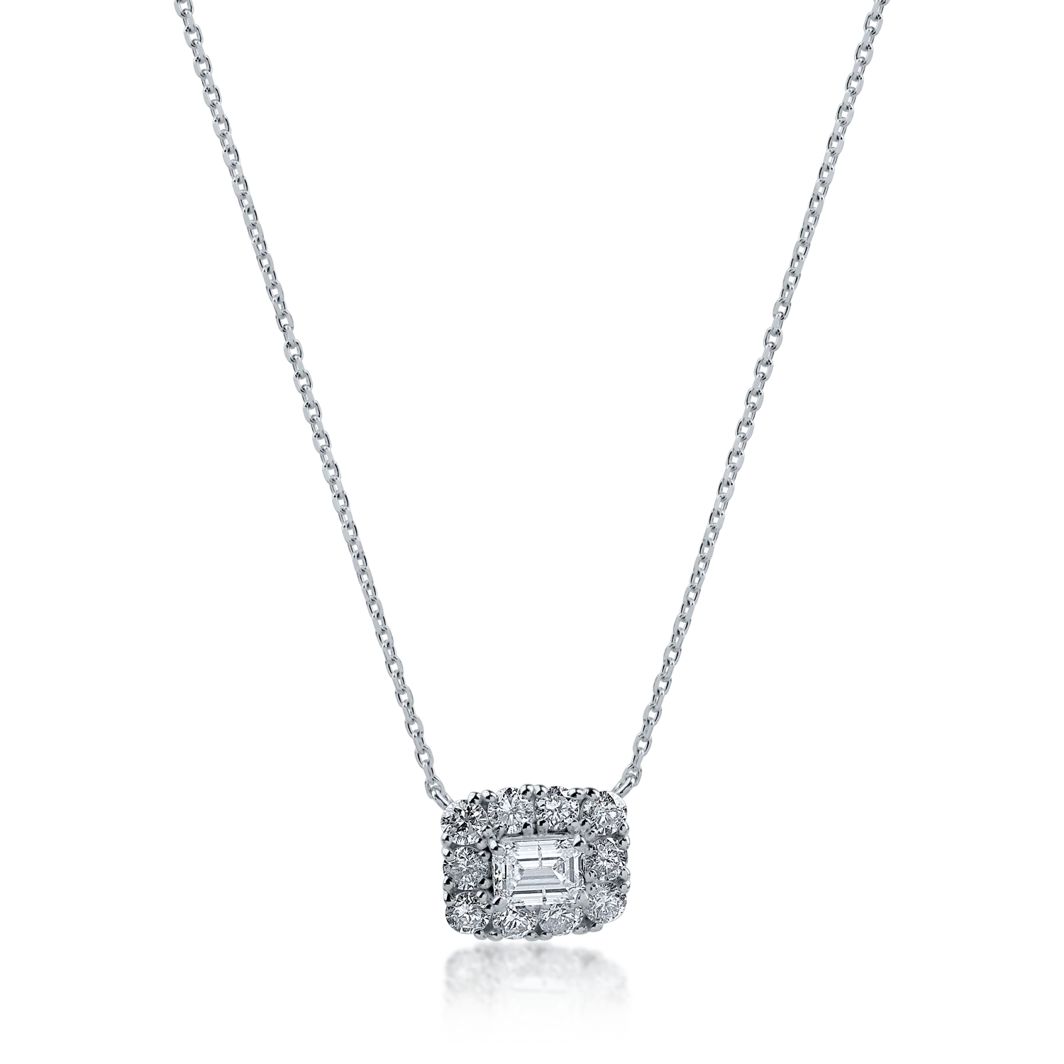 White gold pendant necklace with 0.59ct diamonds