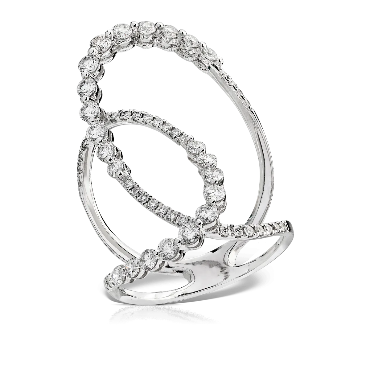 White gold geometric ring with 1ct diamonds