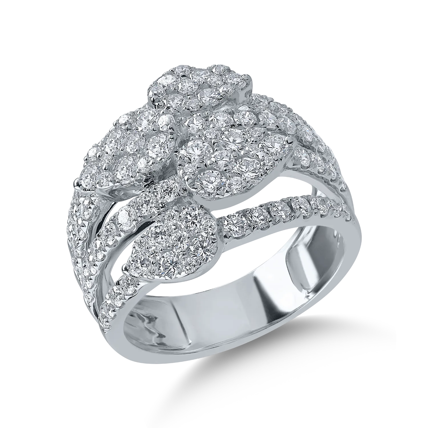 White gold ring with 1.86ct diamonds
