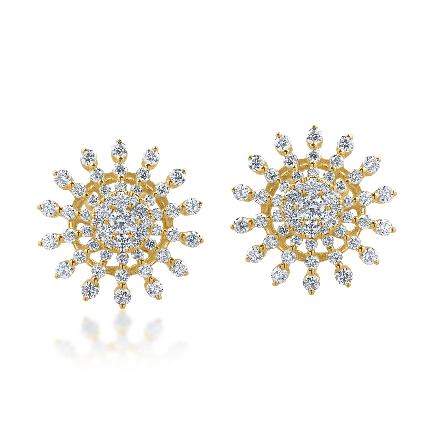 Kolczyki z żółtego złota z 1.5ct diamentami