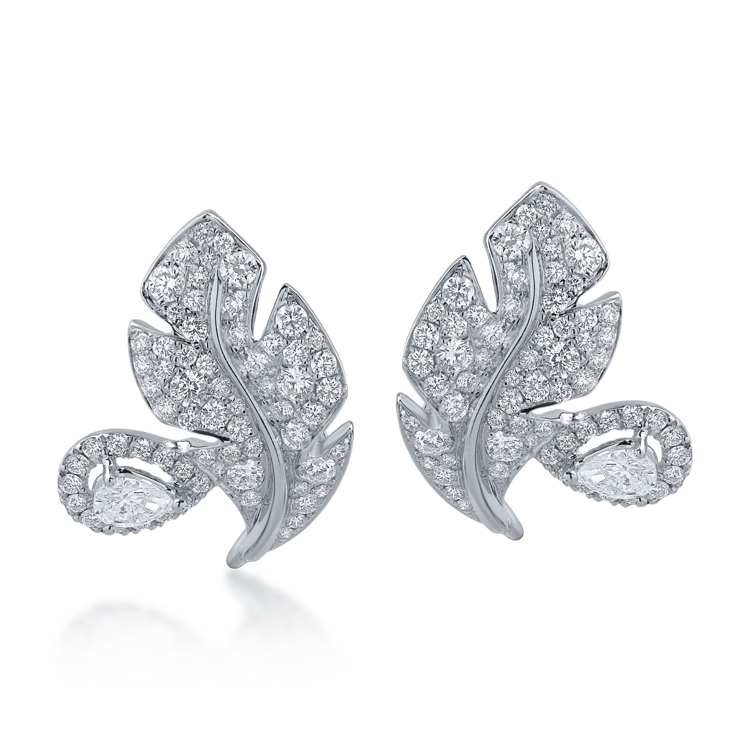 Cercei din aur alb cu diamante de 1.4ct-165093