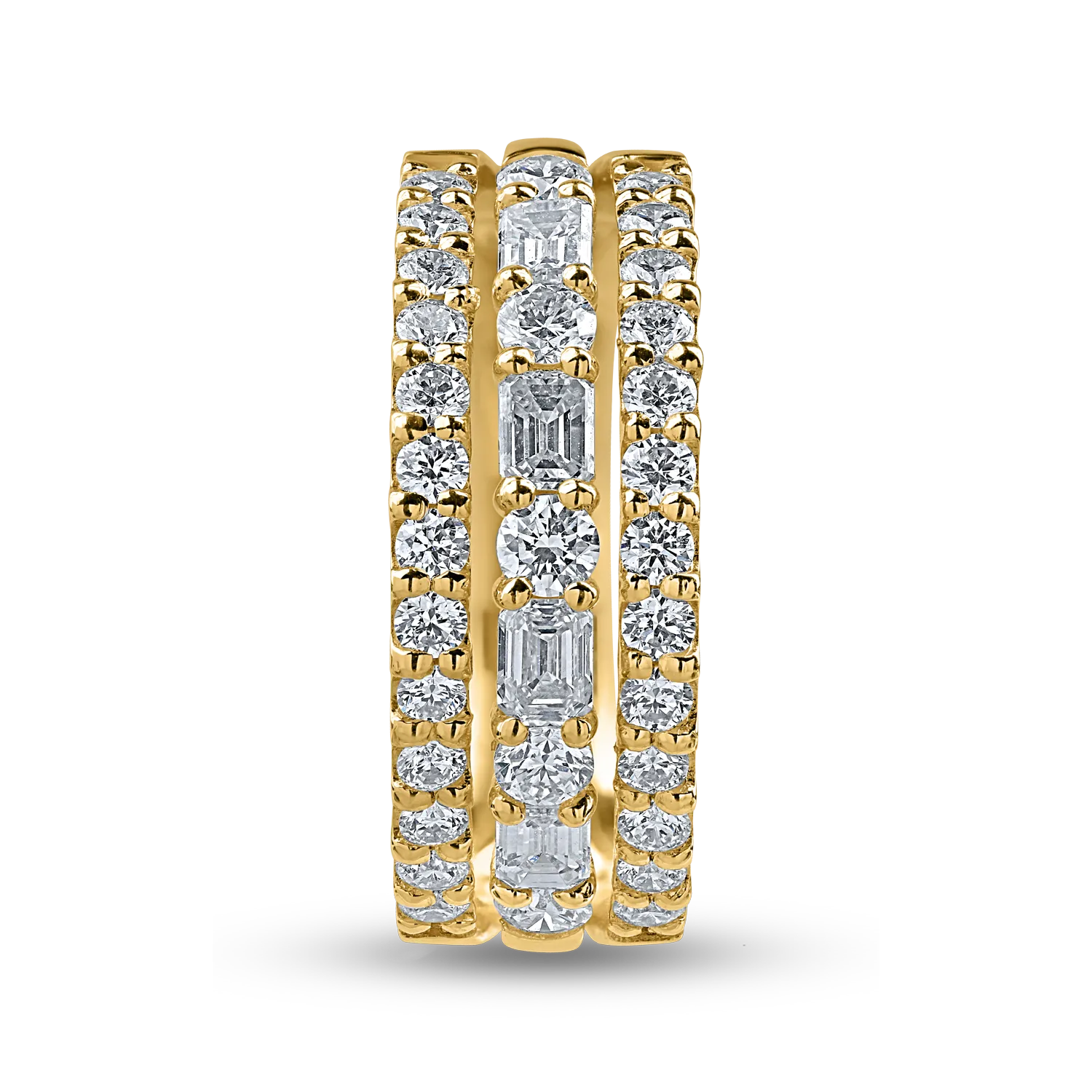 Sárga arany fél örökkévalóság gyűrű 1.28ct gyémántokkal
