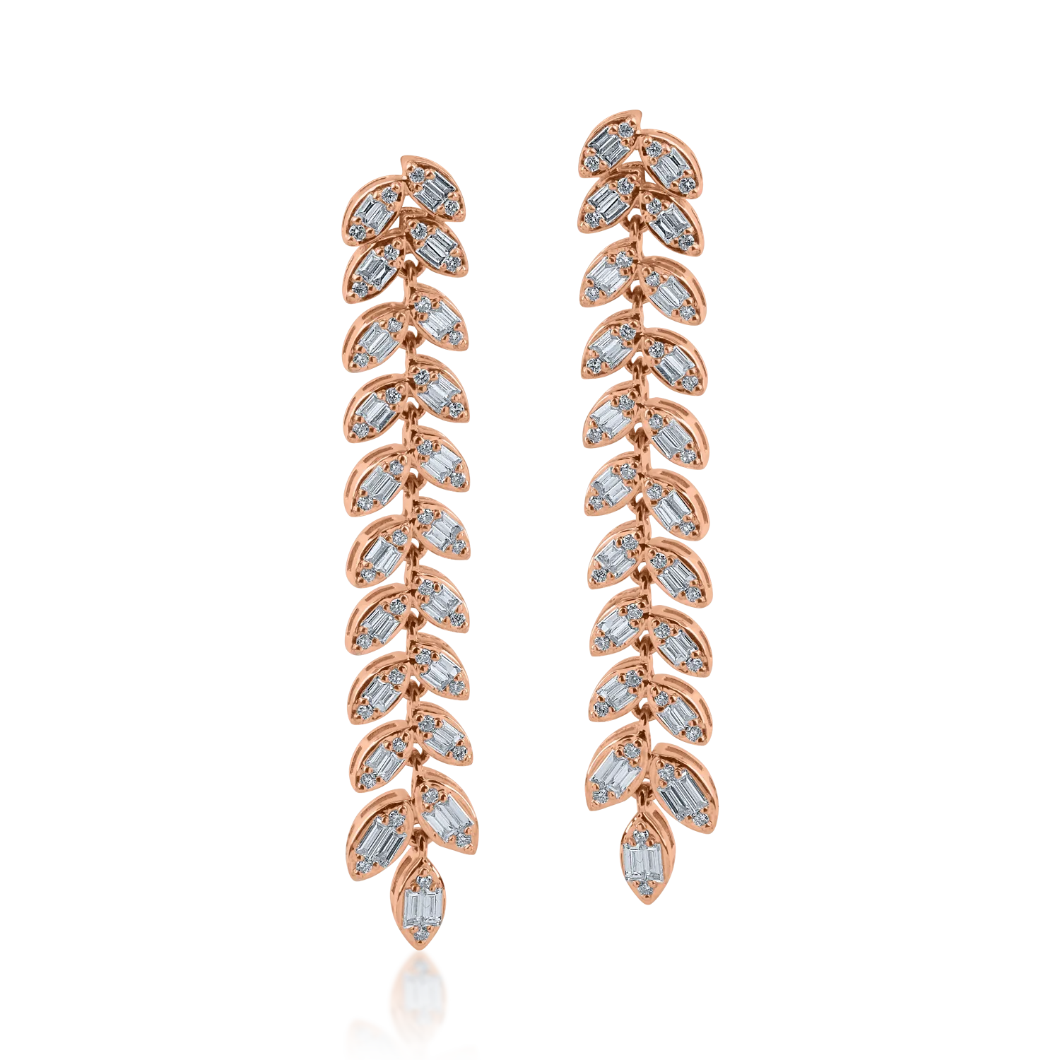Cercei din aur roz cu diamante de 0.909ct