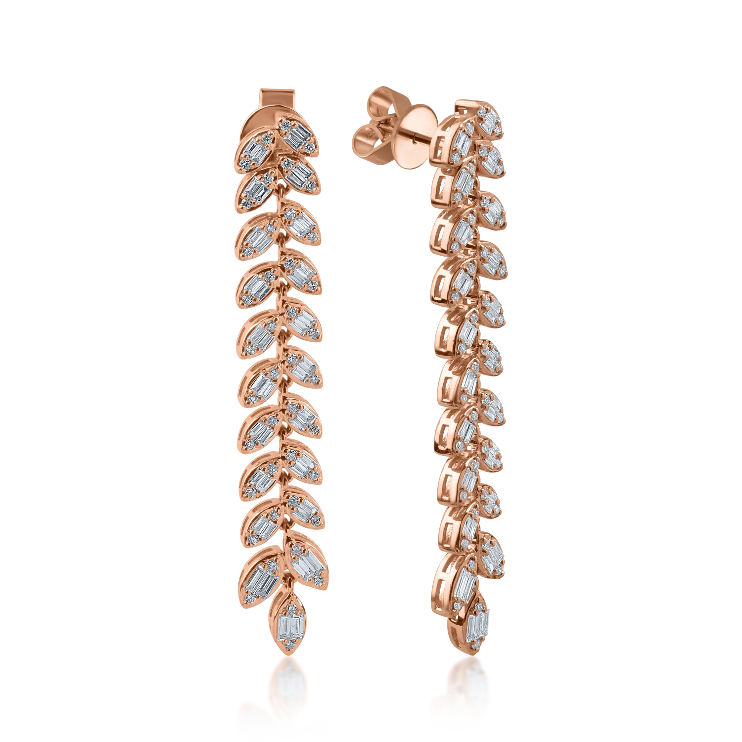 Rose gold earrings with 0.909ct diamonds