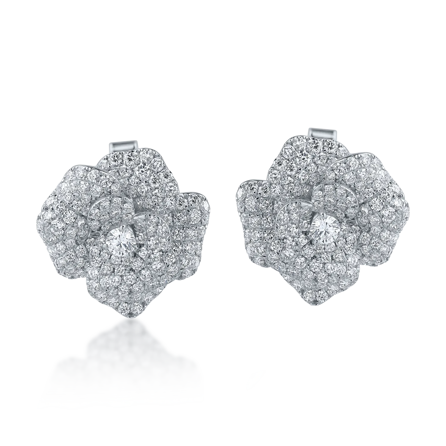 Kolczyki z białego złota z diamentami o masie 2.54ct