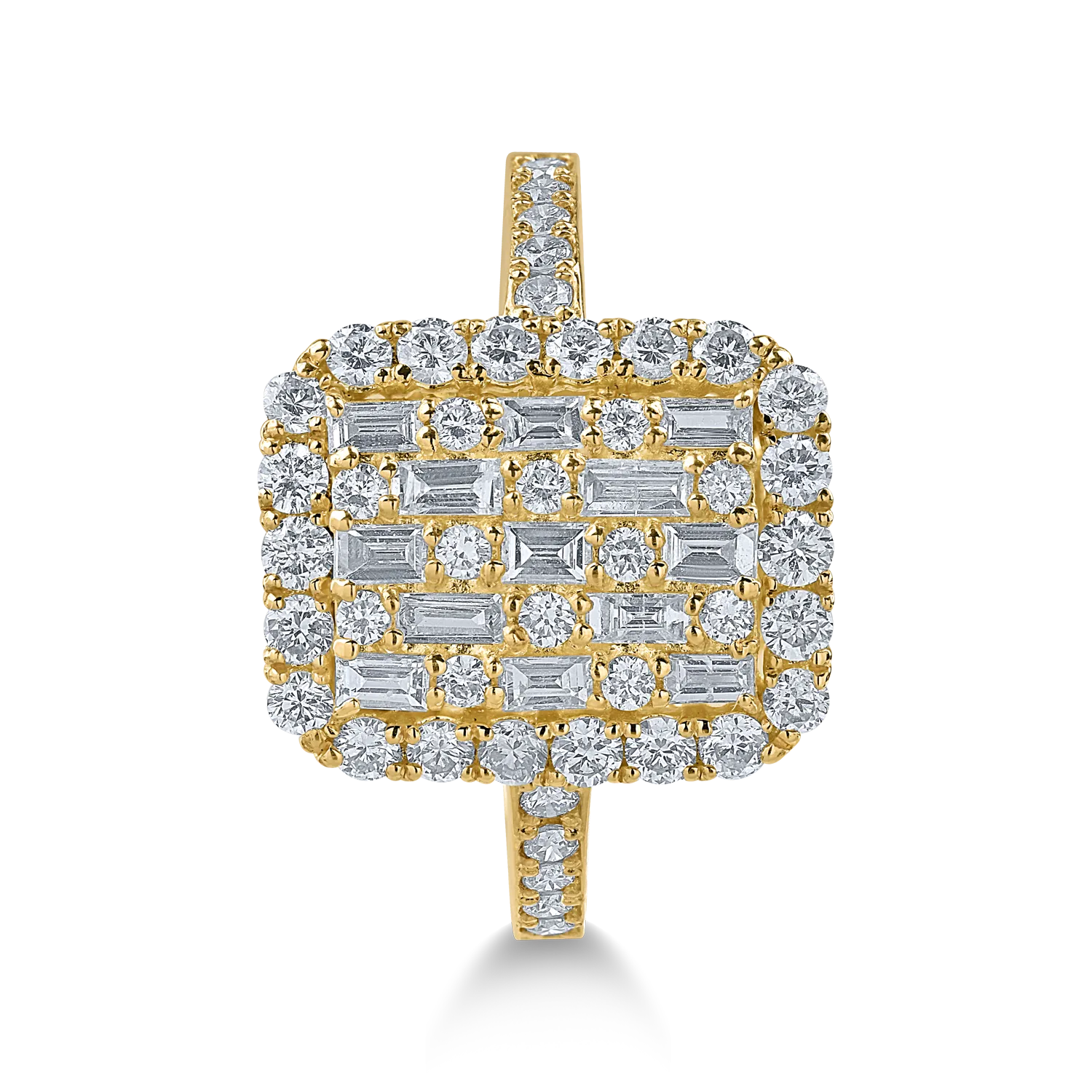 Yellow gold ring with 1ct diamonds