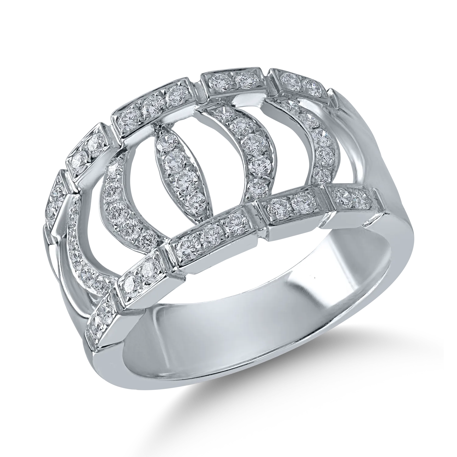 Fehérarany gyűrű 0.54ct gyémántokkal