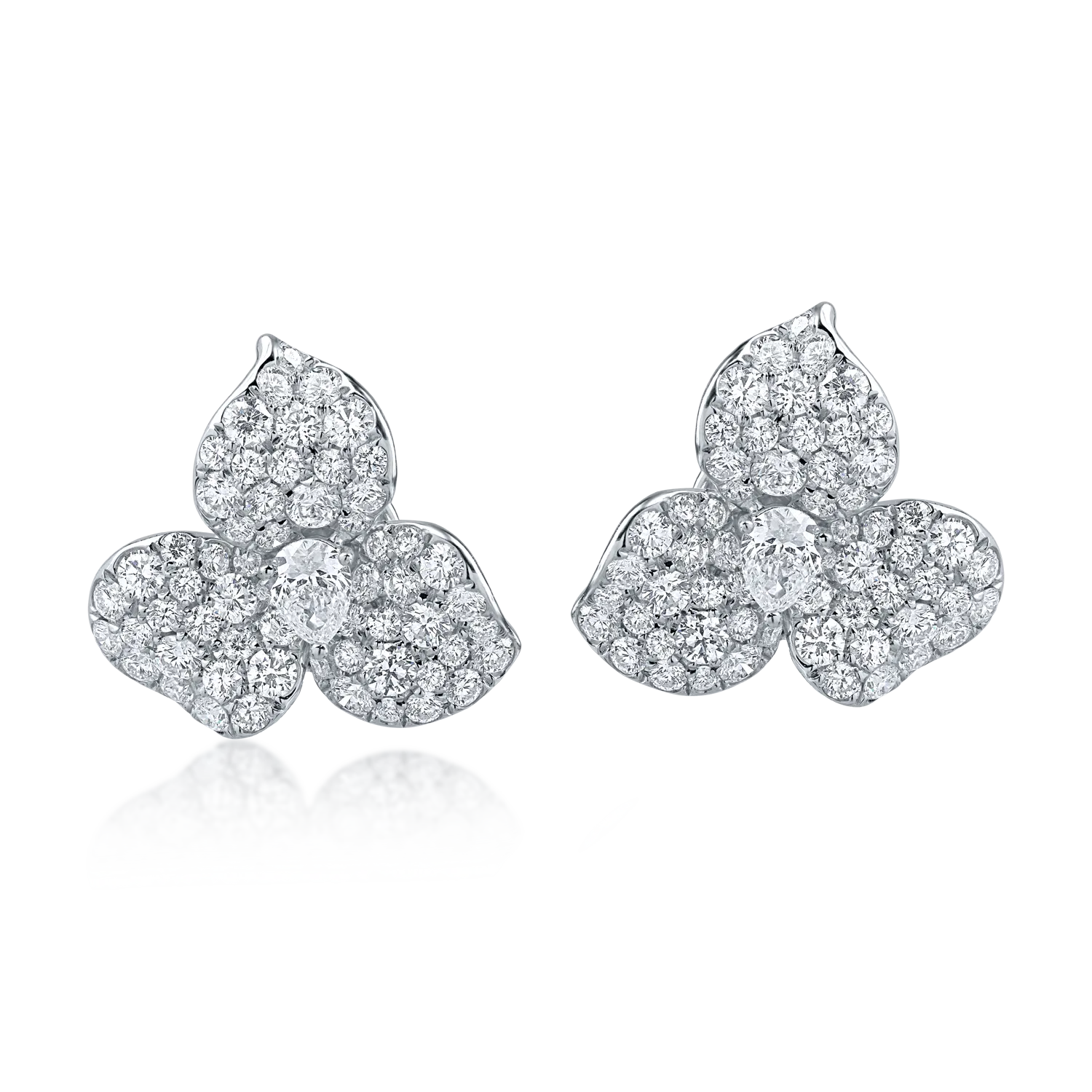 Cercei din aur alb cu diamante de 2.66ct-165146