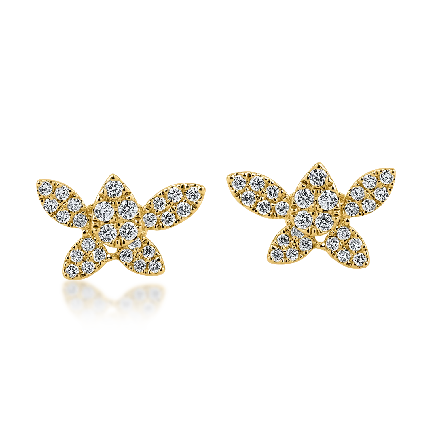 Cercei din aur galben cu diamante de 0.3ct