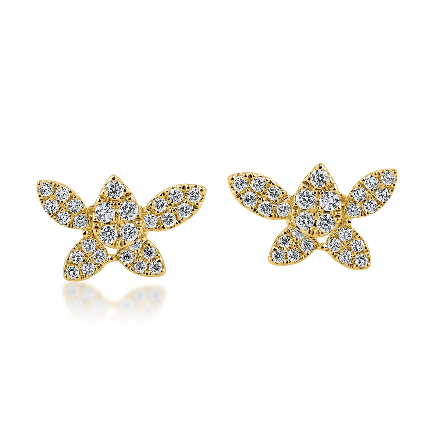 Yellow gold earrings with 0.3ct diamonds