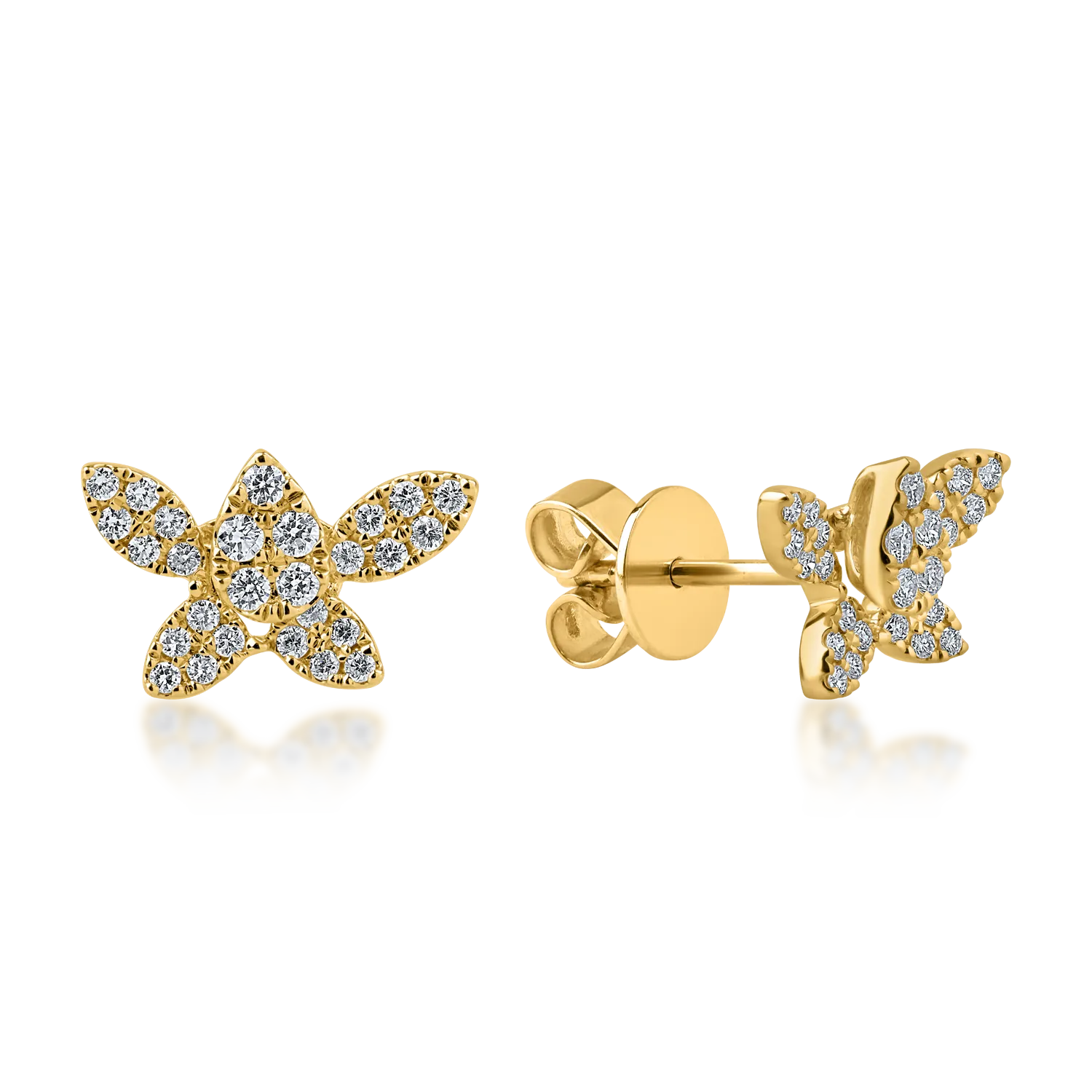Yellow gold earrings with 0.3ct diamonds