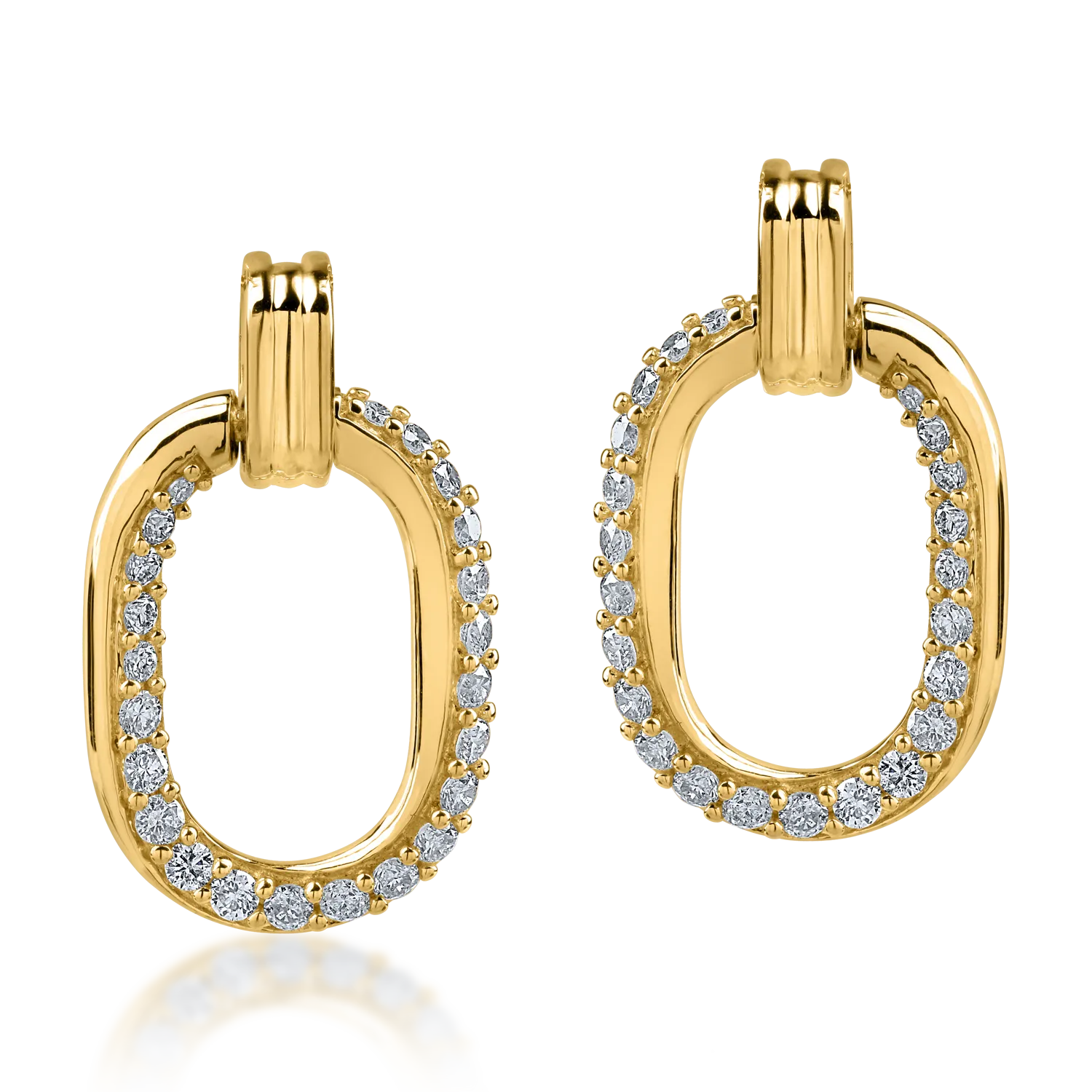 Yellow gold earrings with 0.31ct diamonds