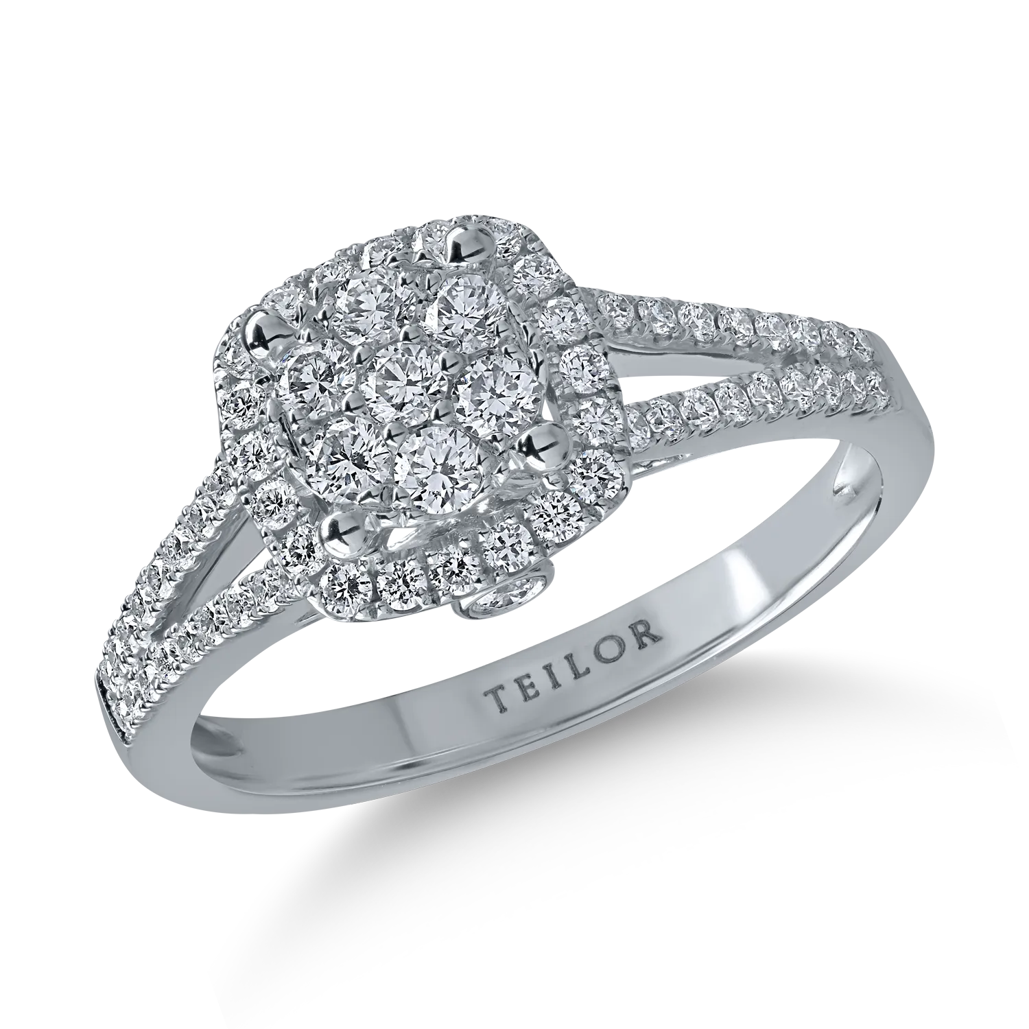 White gold ring with 0.52ct diamonds