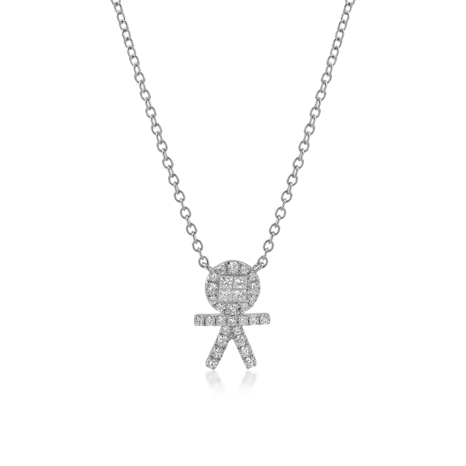 White gold chain with pendant with 0.32ct diamonds