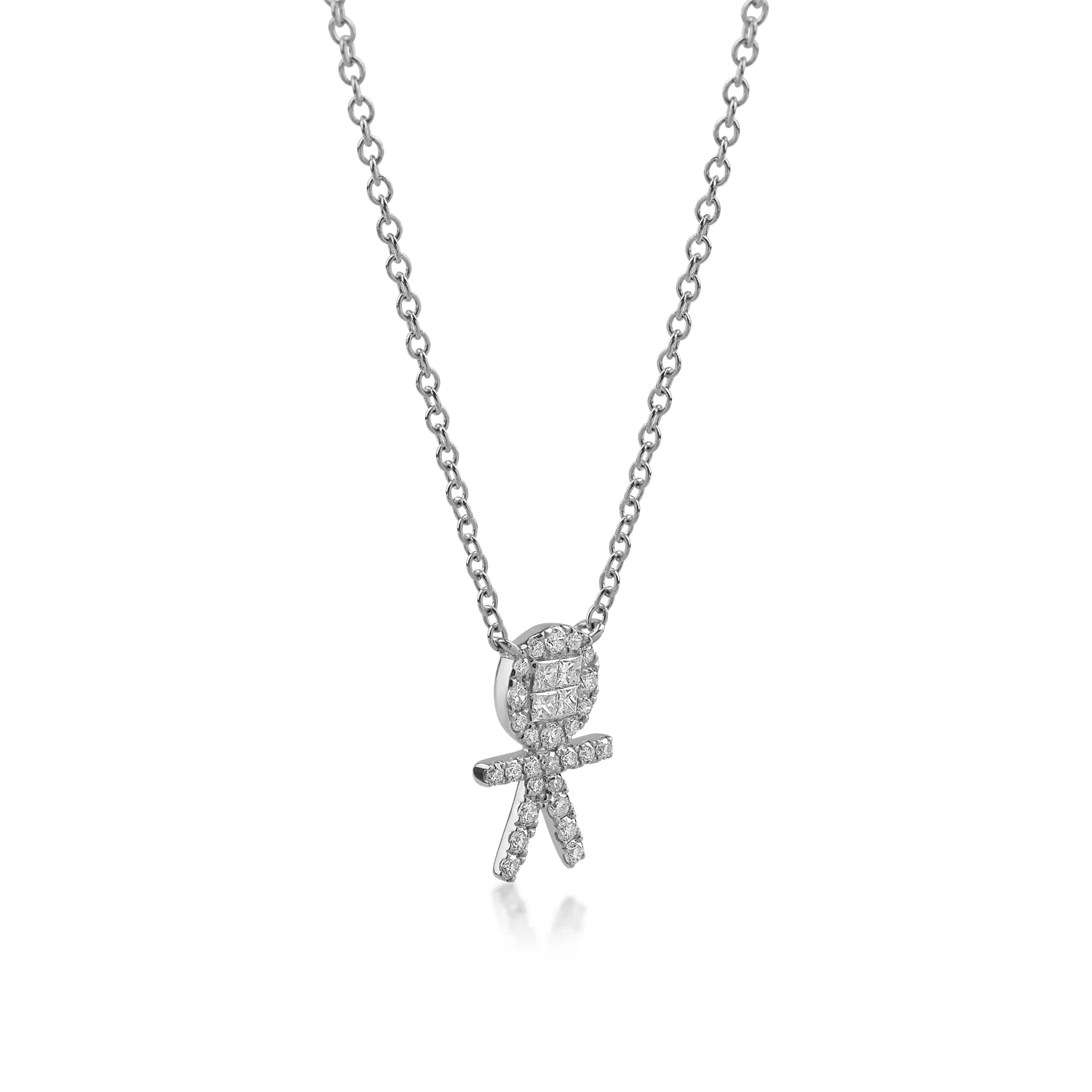 White gold chain with pendant with 0.32ct diamonds