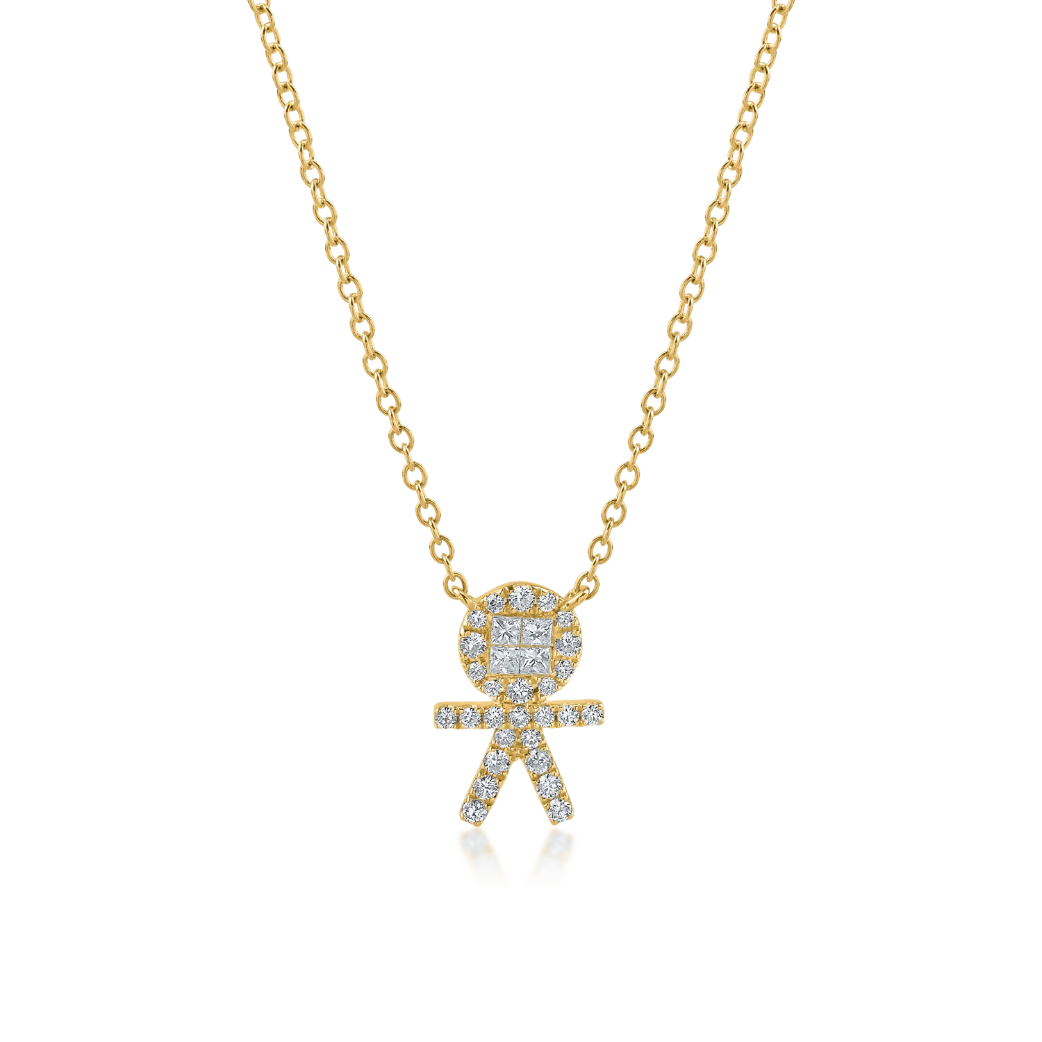 Yellow gold chain with pendant with 0.33ct diamonds