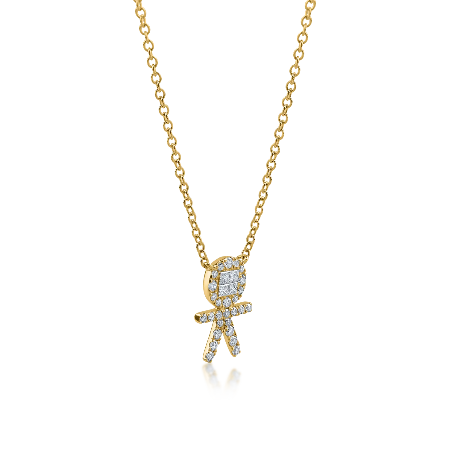 Yellow gold chain with pendant with 0.33ct diamonds