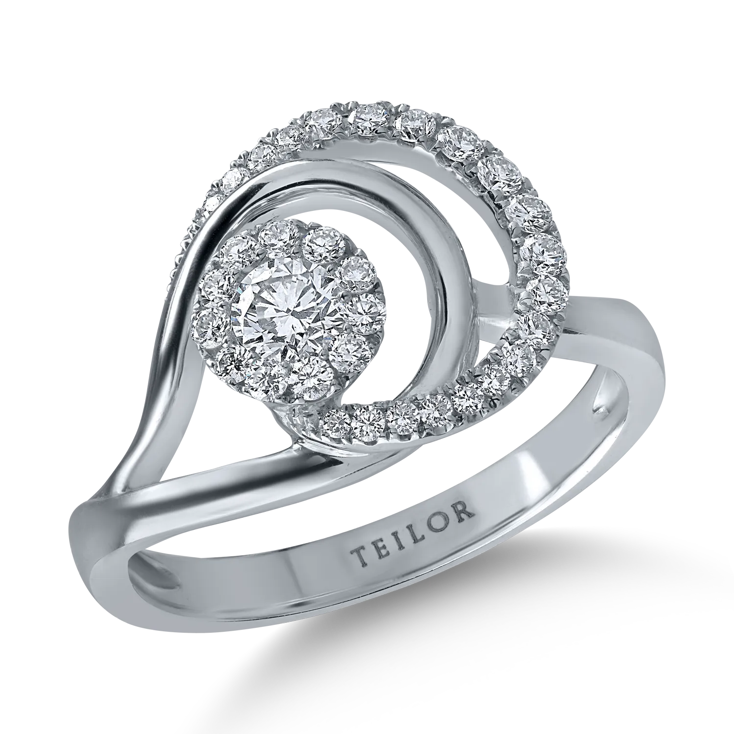Fehérarany gyűrű 0.46ct gyémántokkal