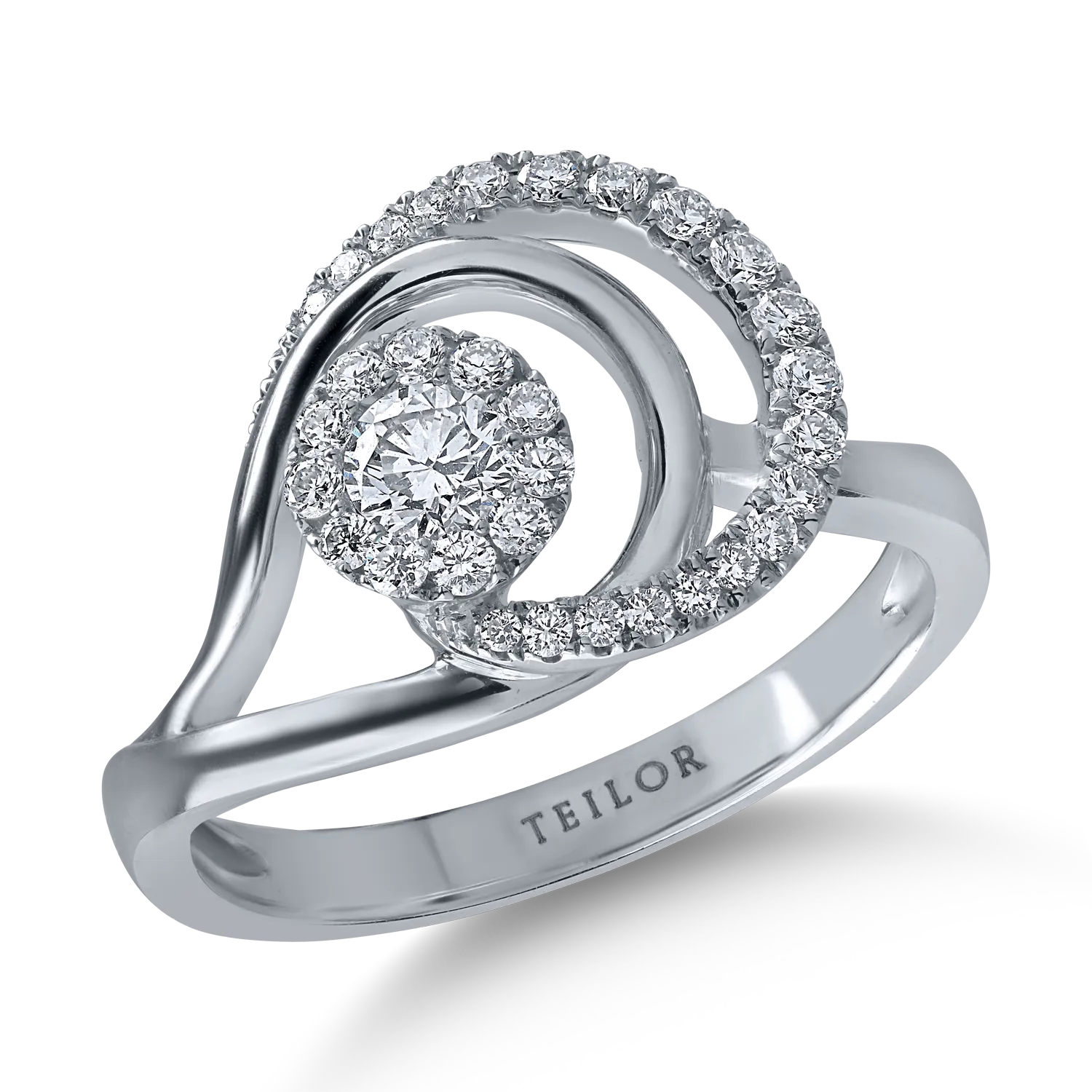Inel din aur alb cu diamante de 0.46ct-165174