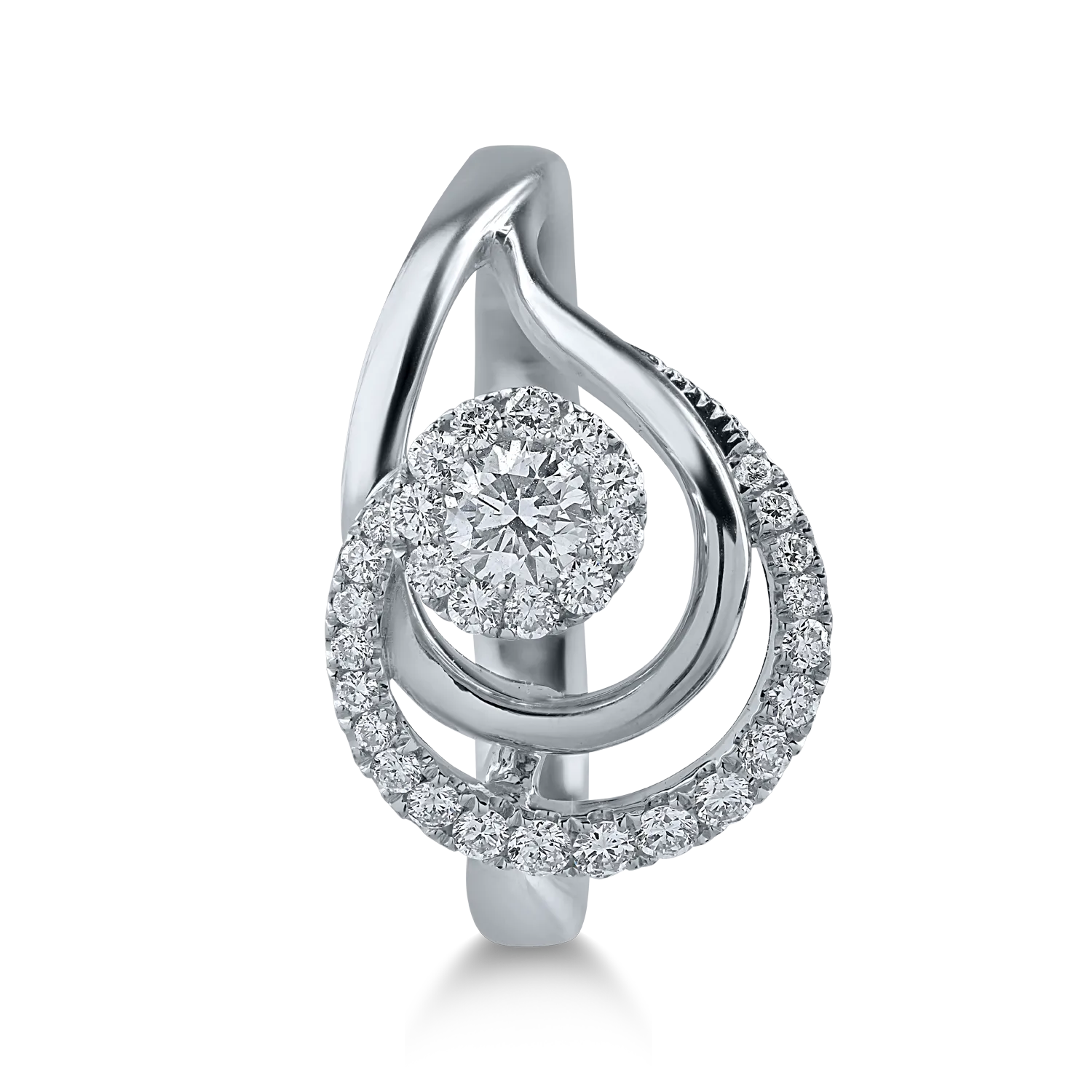 Inel din aur alb cu diamante de 0.46ct - imagine 2