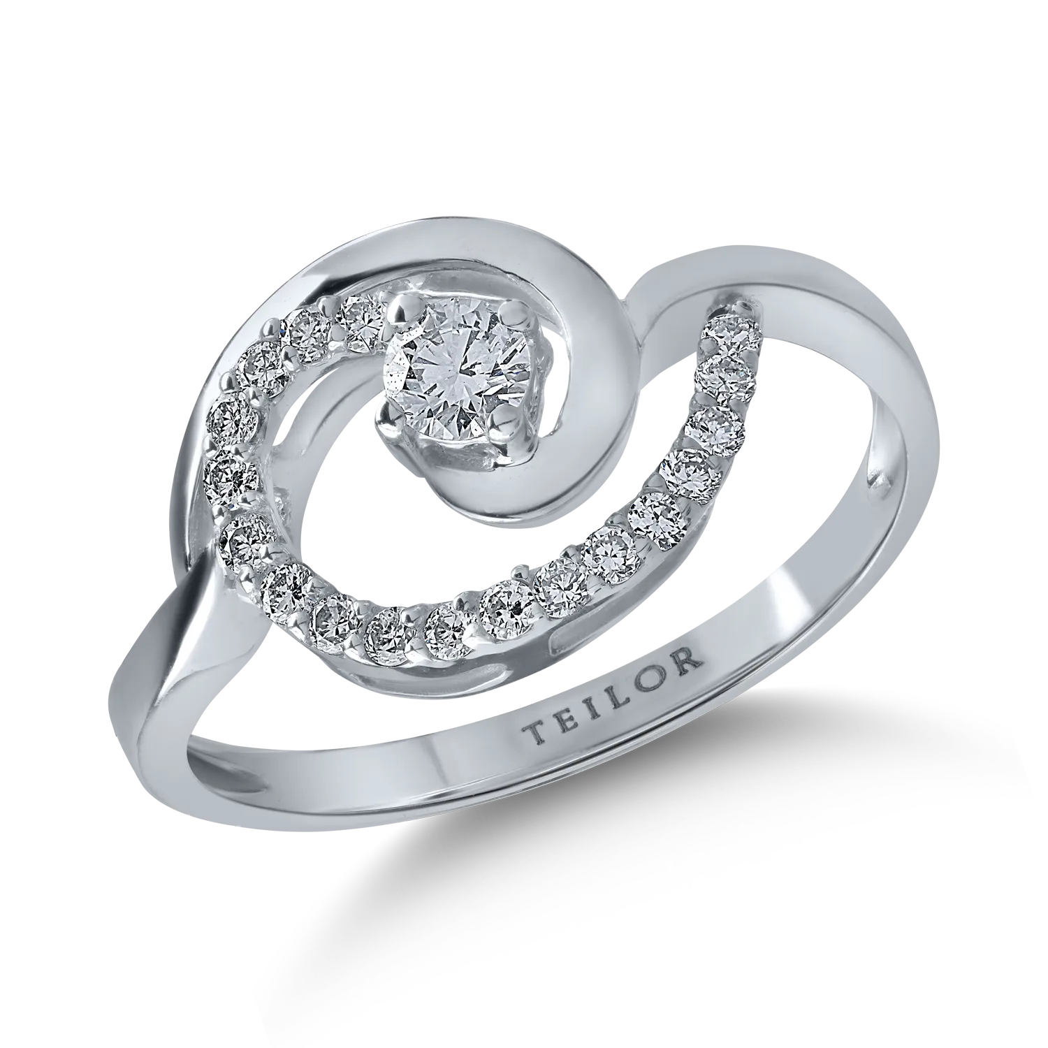 Fehérarany gyűrű 0.25ct gyémántokkal