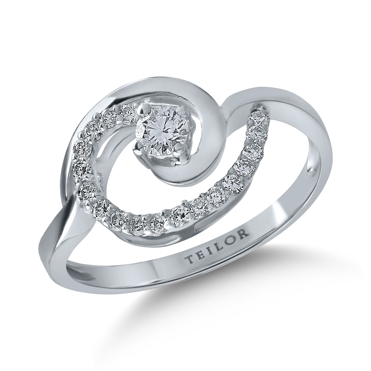 Teilor Inel din aur alb cu diamante de 0.25ct