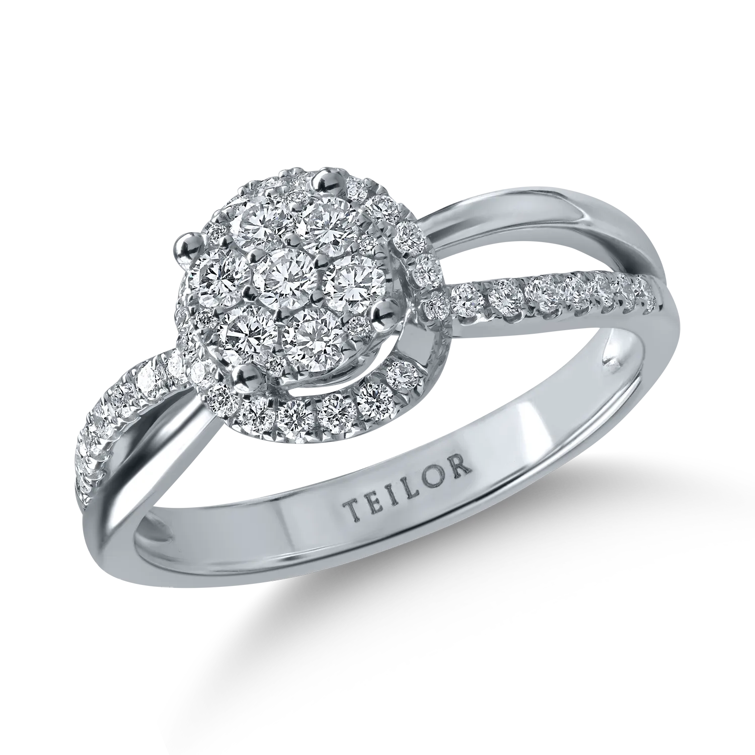 Teilor Inel din aur alb cu diamante de 0.4ct