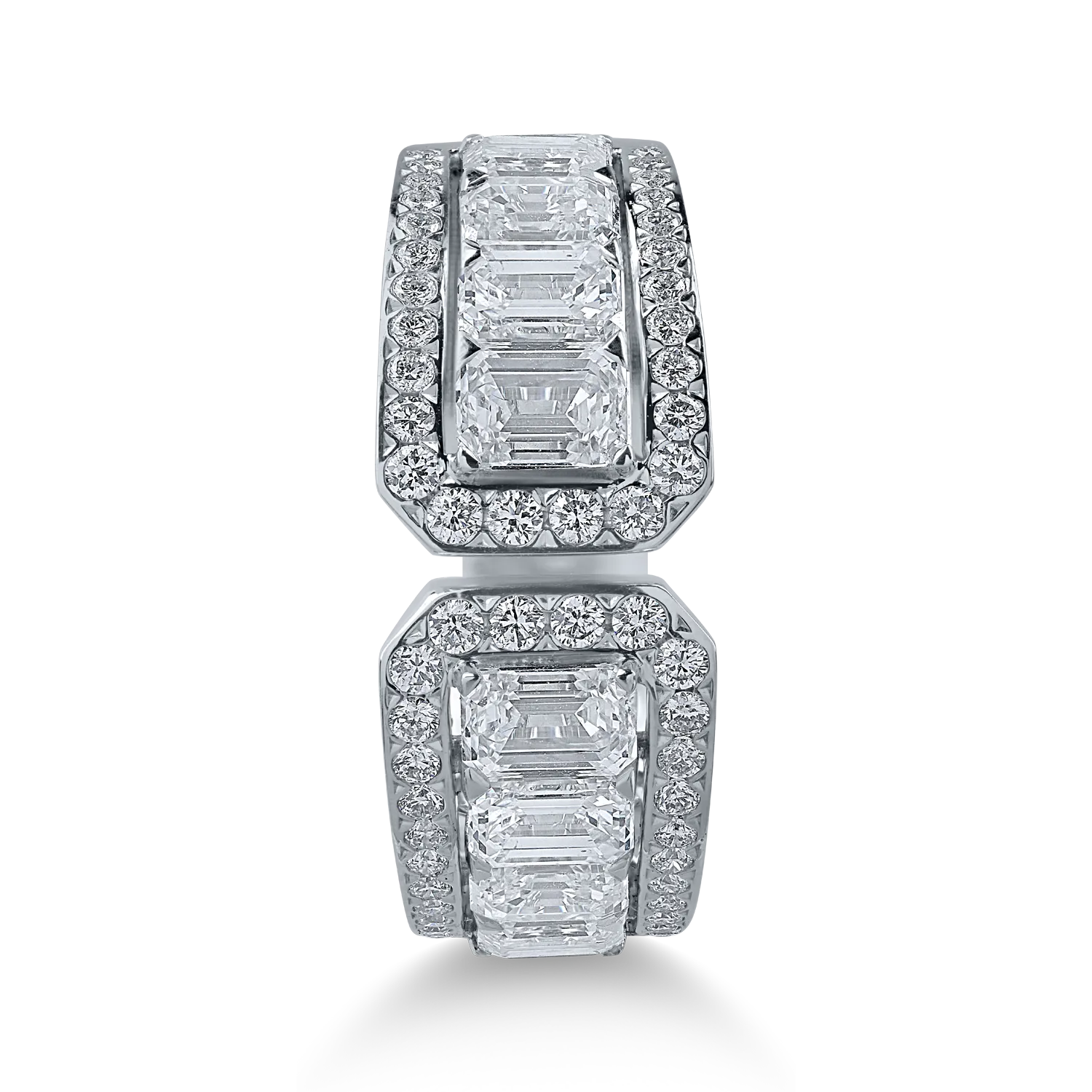 Inel deschis din aur alb cu diamante de 2.4ct