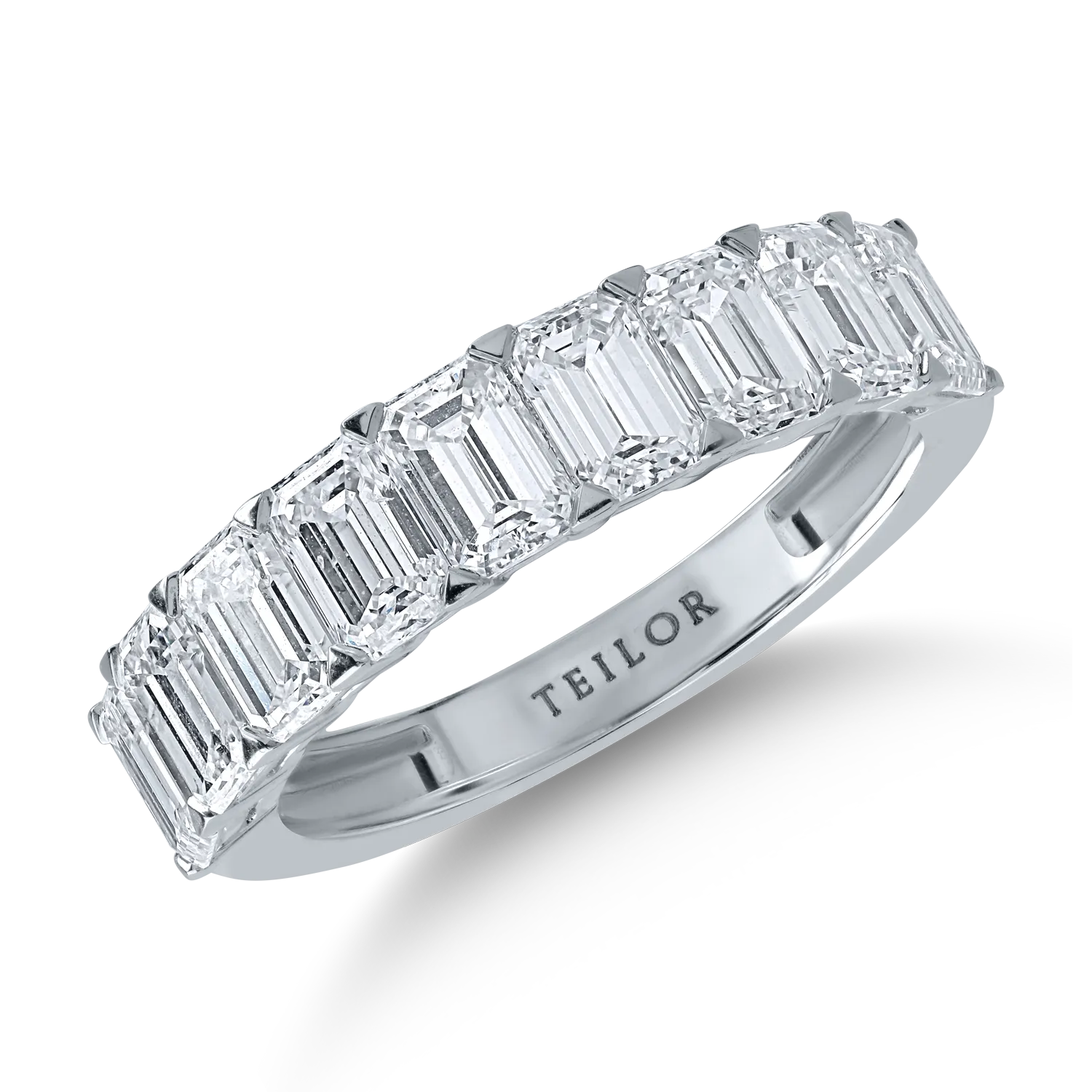 Half eternity ring in white gold with 2.76ct diamonds