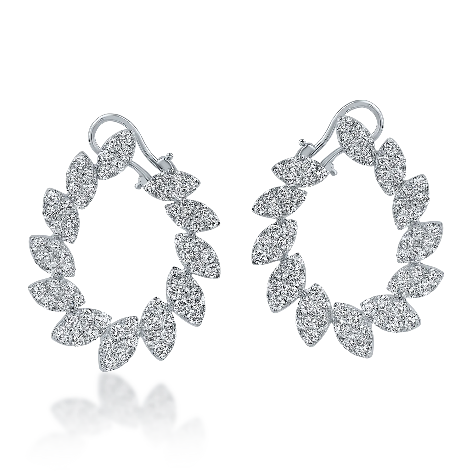 Cercei din aur alb cu diamante de 3.59ct - 1 | YEO