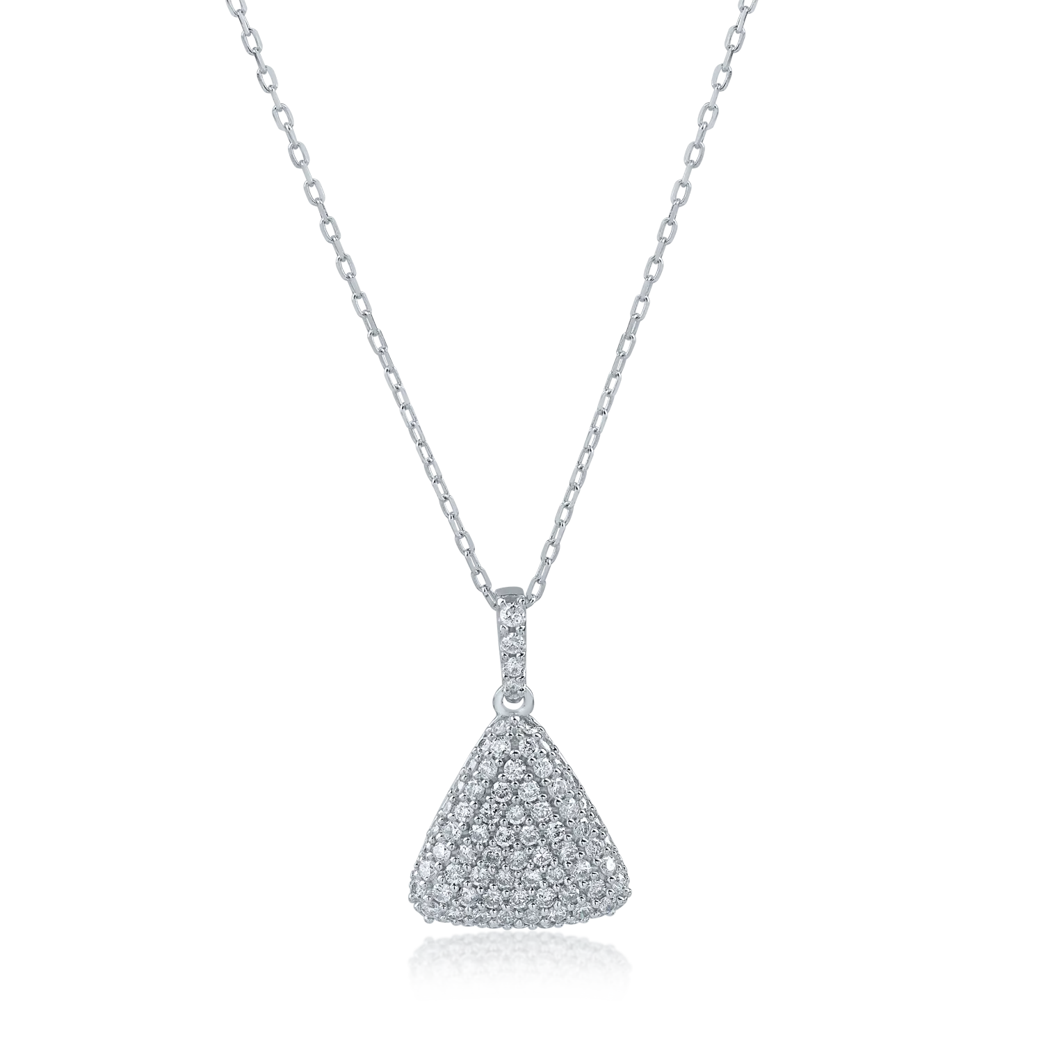 White gold geometric pendant necklace with 0.71ct diamonds