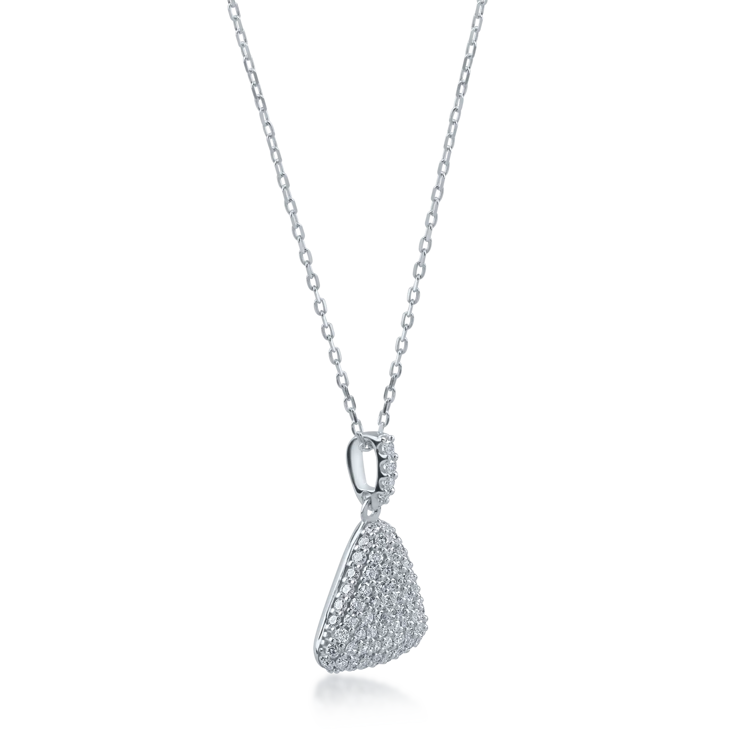 White gold geometric pendant necklace with 0.71ct diamonds