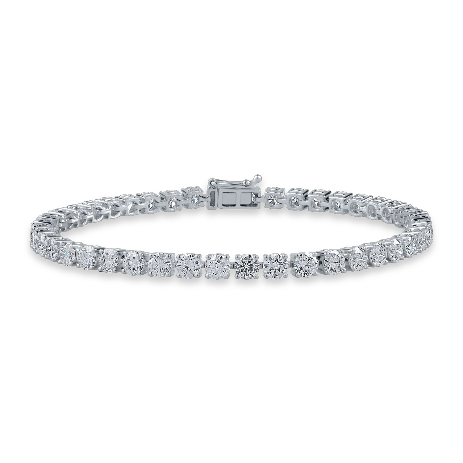 Bratara tennis din aur alb cu diamante de 6.41ct