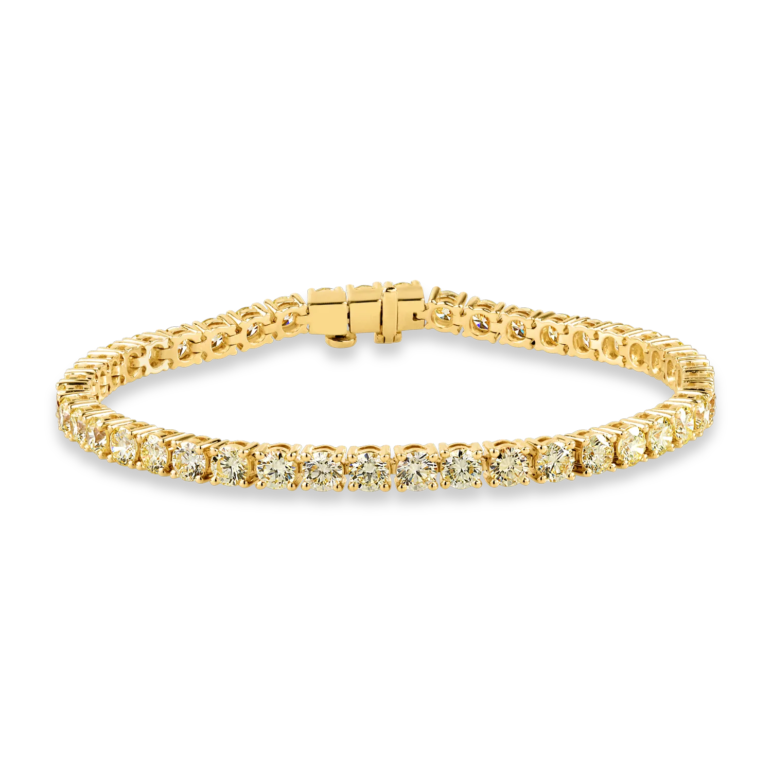 Bratara tennis din aur galben cu diamante fancy-galben de 6.61ct