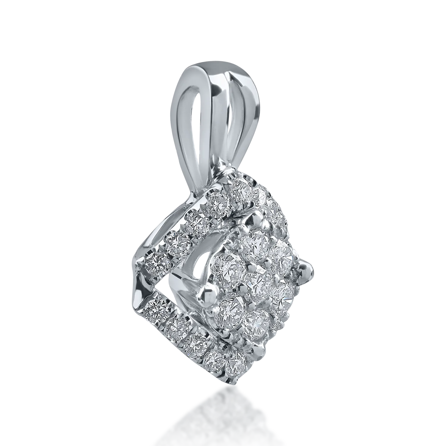 Pandantiv din aur alb cu diamante de 0.37ct