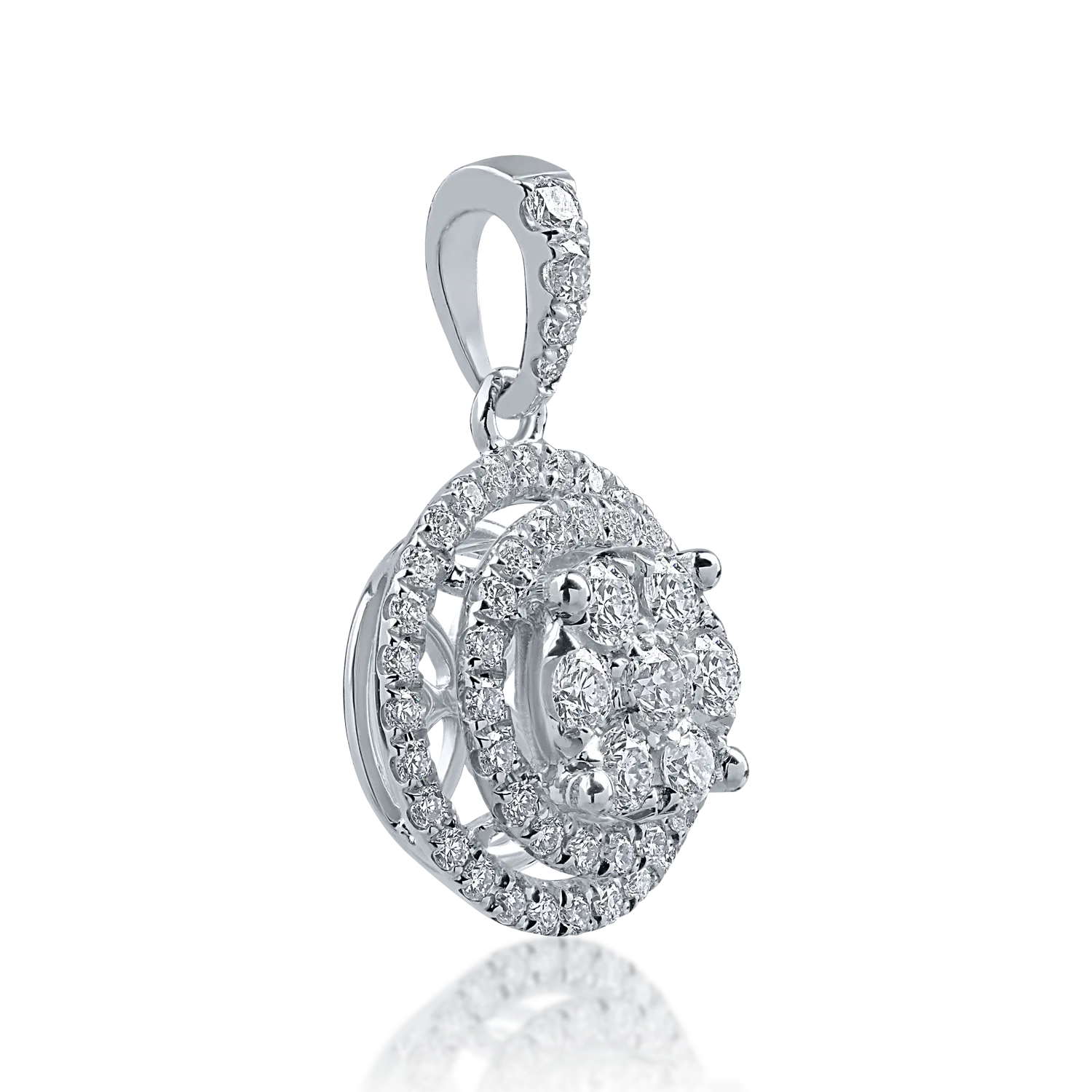 Pandantiv din aur alb cu diamante de 0.37ct