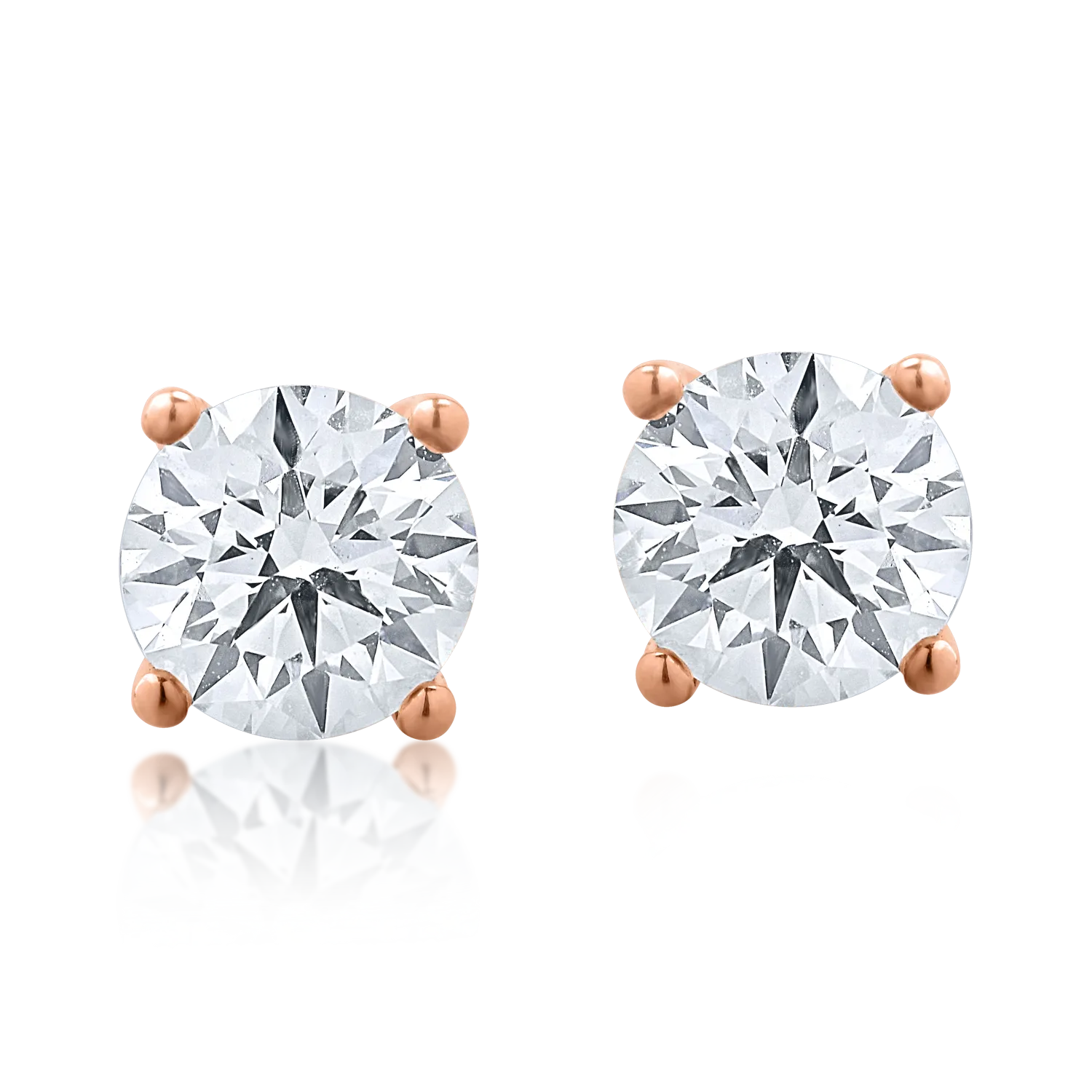 Róza arany fülbevaló 0.78ct gyémántokkal