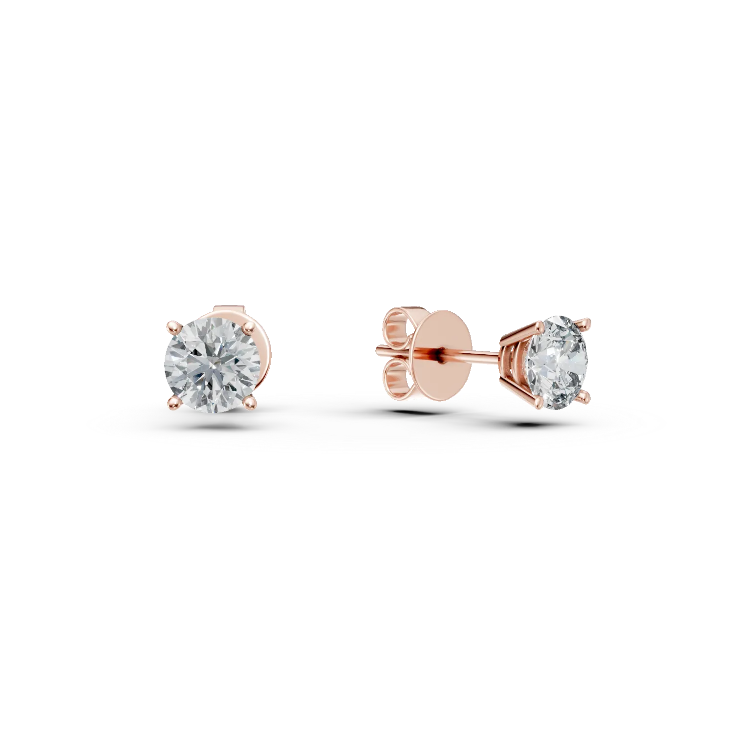 Cercei din aur roz cu diamante de 1.01ct