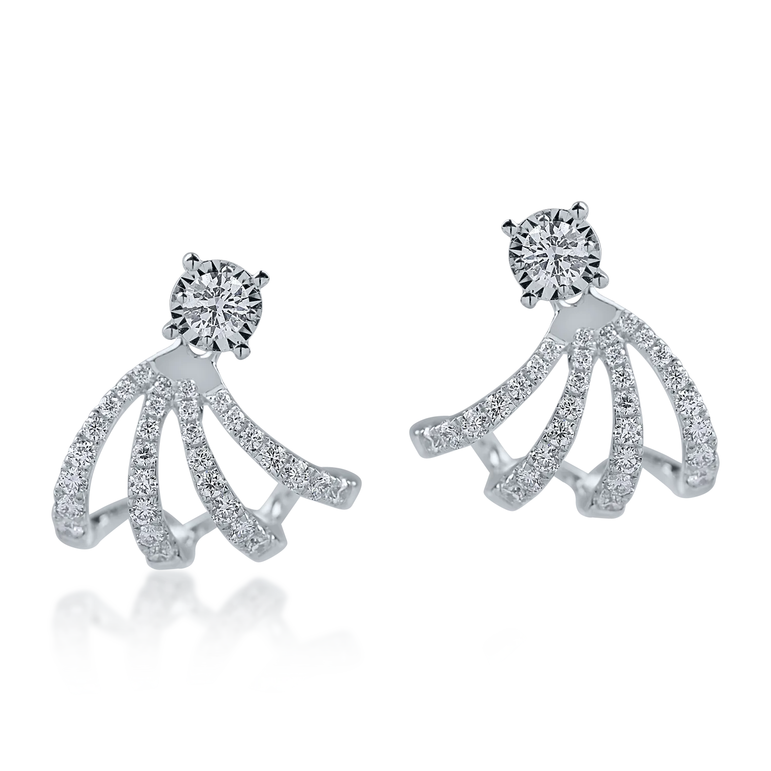 Cercei din aur alb cu diamante de 0.59ct