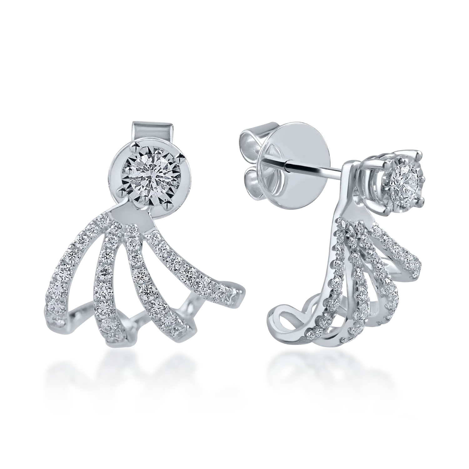 Cercei din aur alb cu diamante de 0.59ct