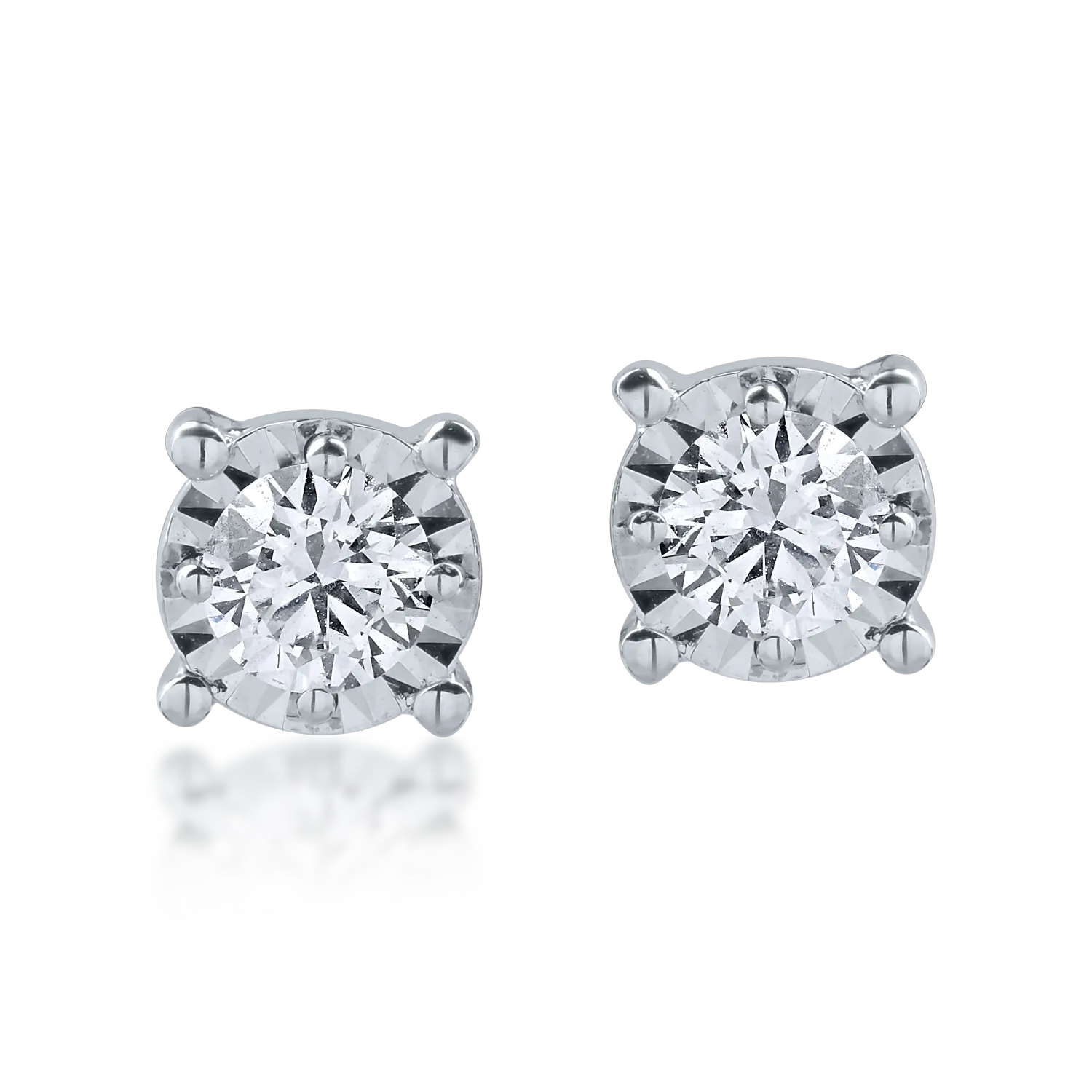 Cercei din aur alb cu diamante de 0.59ct