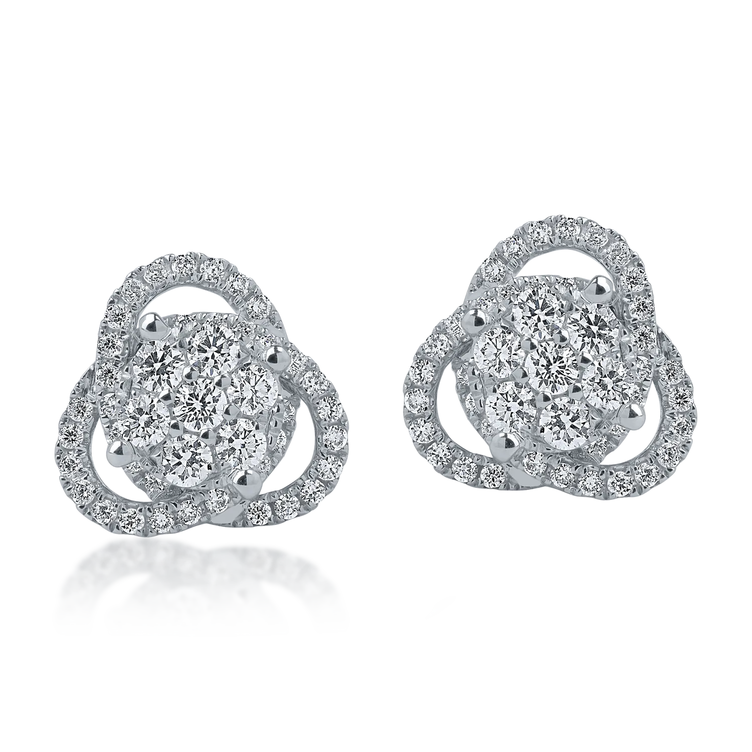 Cercei din aur alb cu diamante de 0.44ct