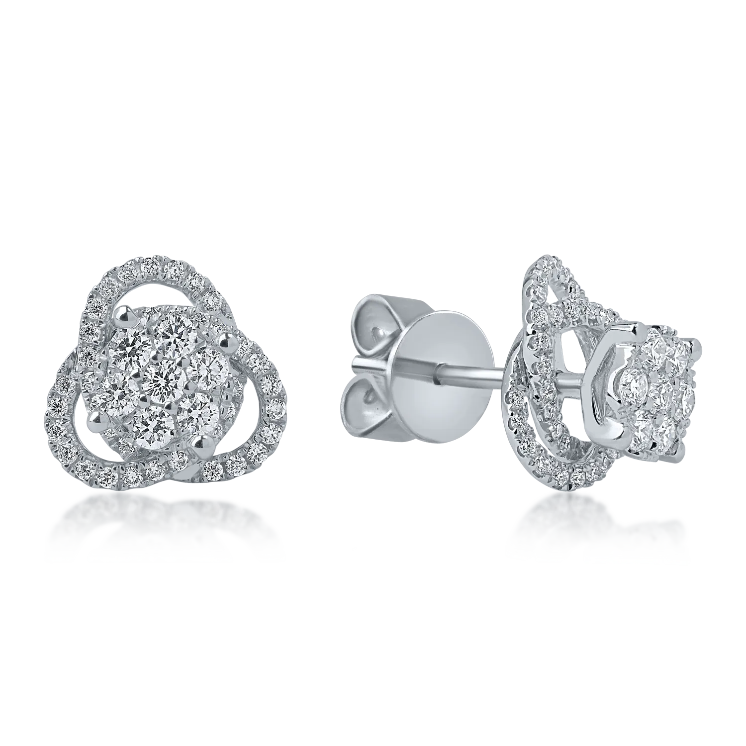 Cercei din aur alb cu diamante de 0.44ct