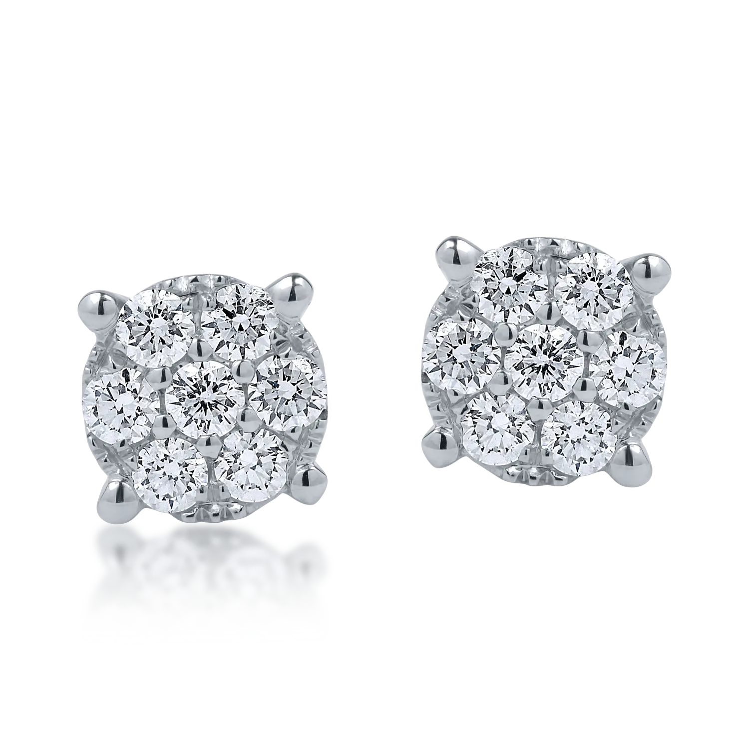 Cercei din aur alb cu diamante de 0.44ct