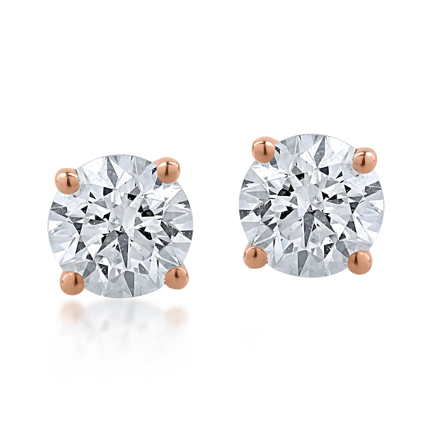 Rózsarany fülbevaló 0.7ct gyémánttal
